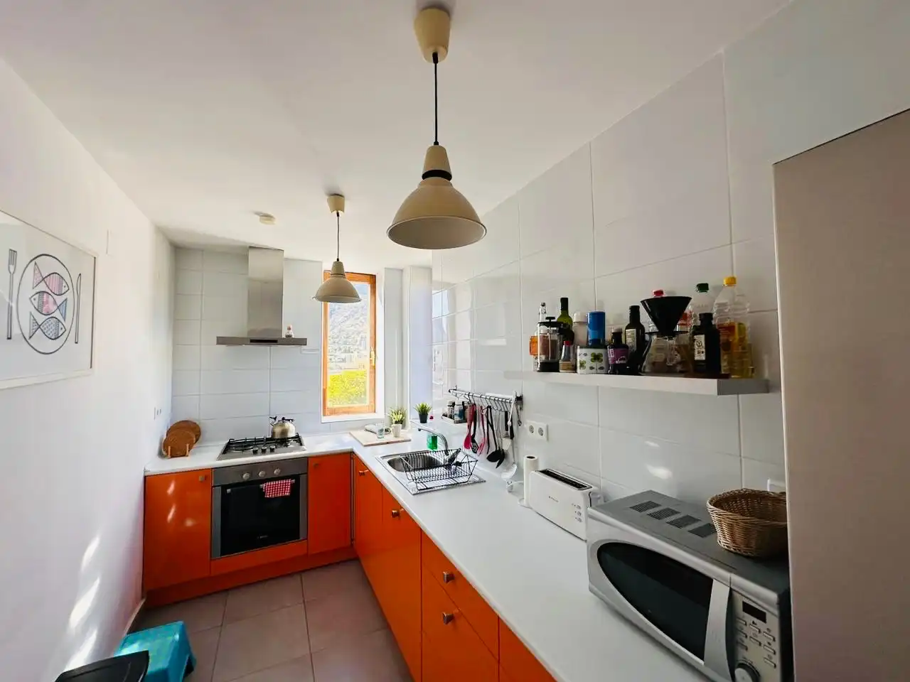 Küche von Wohnungen zum Verkauf in Calpe / Calp mit Klimaanlage, Heizung und Privatgarten