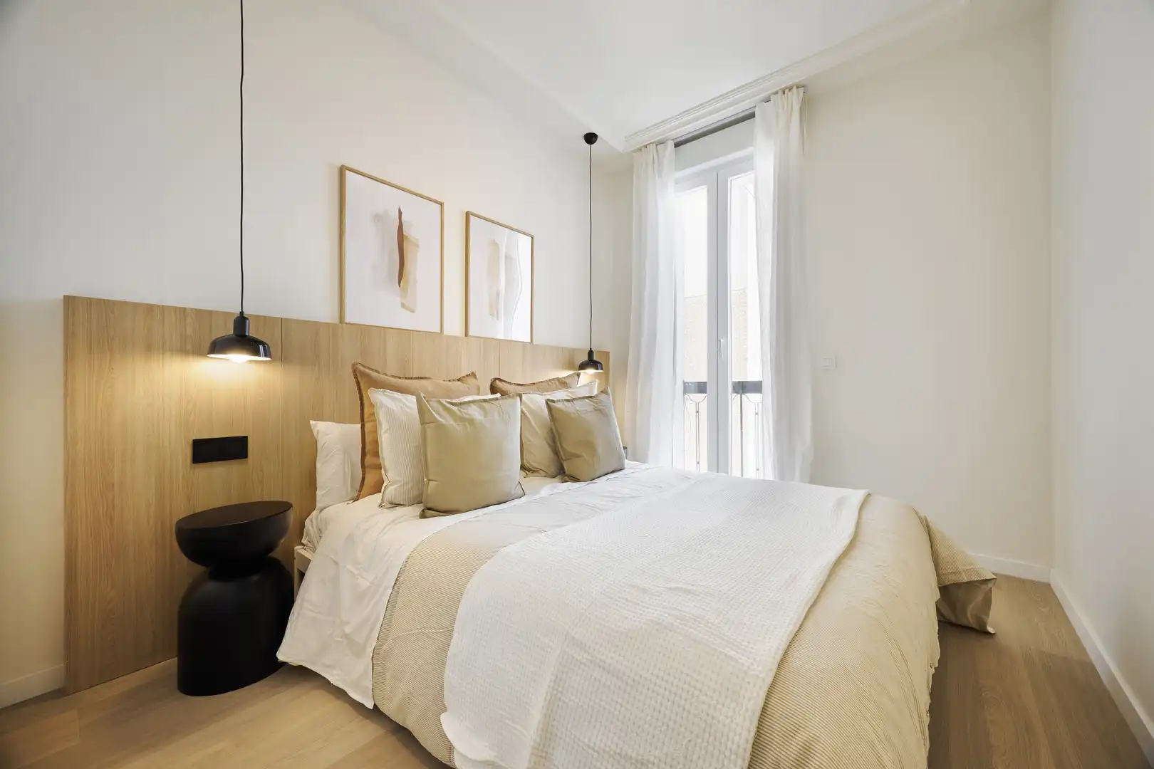 Schlafzimmer von Wohnung zur Miete in Madrid mit Klimaanlage und Balkon