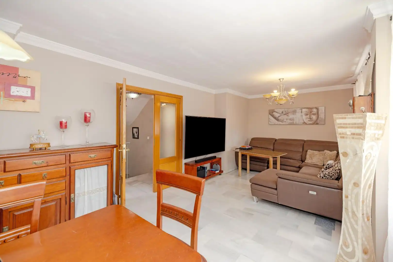 Sala de estar de Casa adosada en venta en Málaga con Terraza
