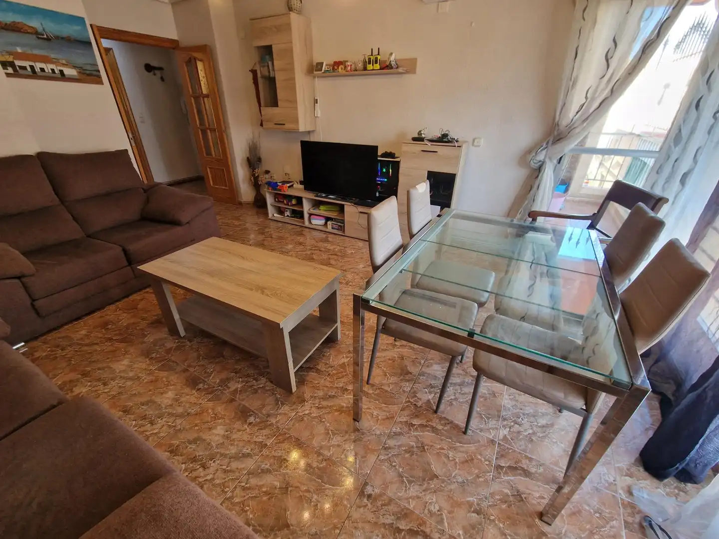 Sala de estar de Piso en venta en Águilas con Aire acondicionado, Amueblado y Balcón