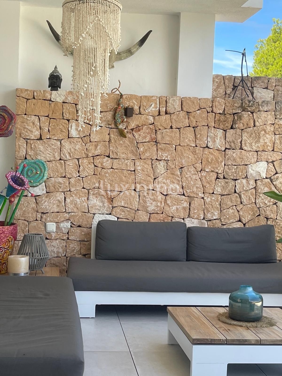 Living room of Flat for sale in Sant Josep de sa Talaia  with Air Conditioner, Private garden and Terrace