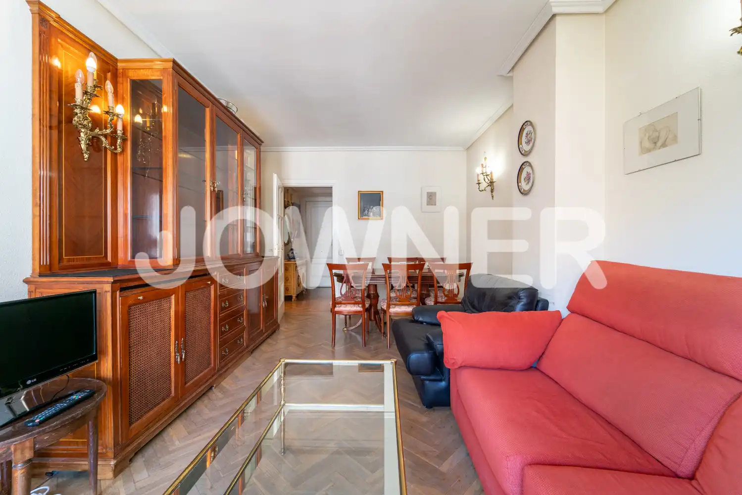 Living room of Flat for rent in Madrid  with Air Conditioner, Heating and Furnished
