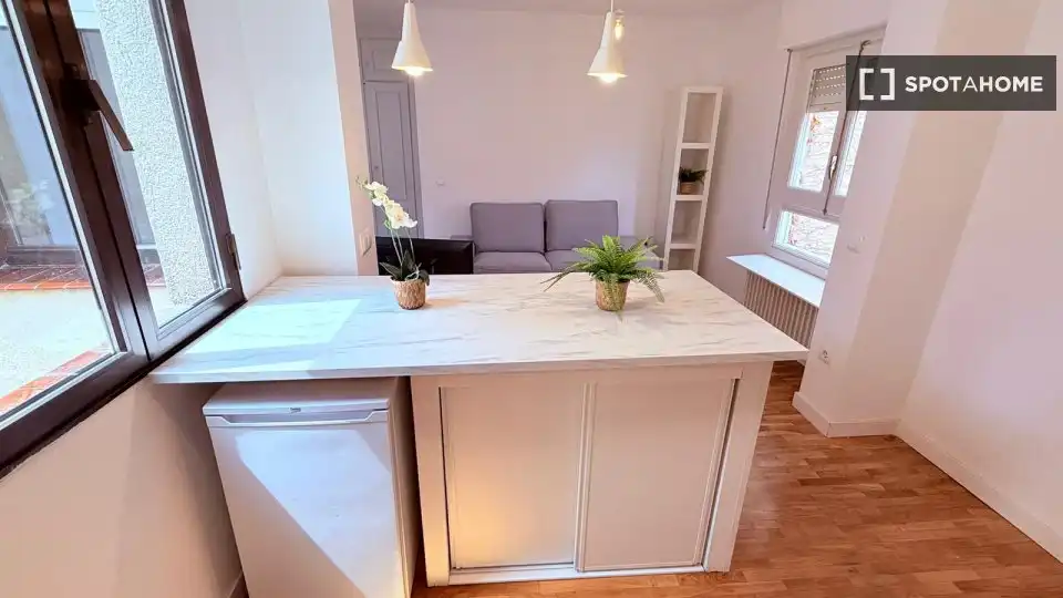 Kitchen of Study for share in Madrid  with Air Conditioner, Heating and Terrace