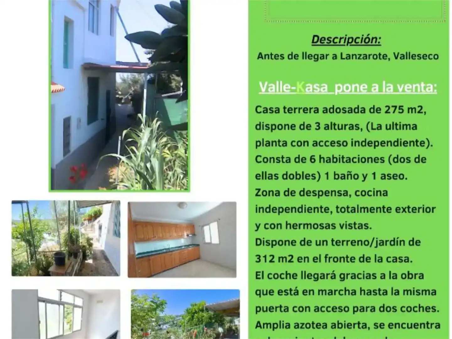 Vista exterior de Casa adosada en venta en Valleseco con Jardín privado y Balcón