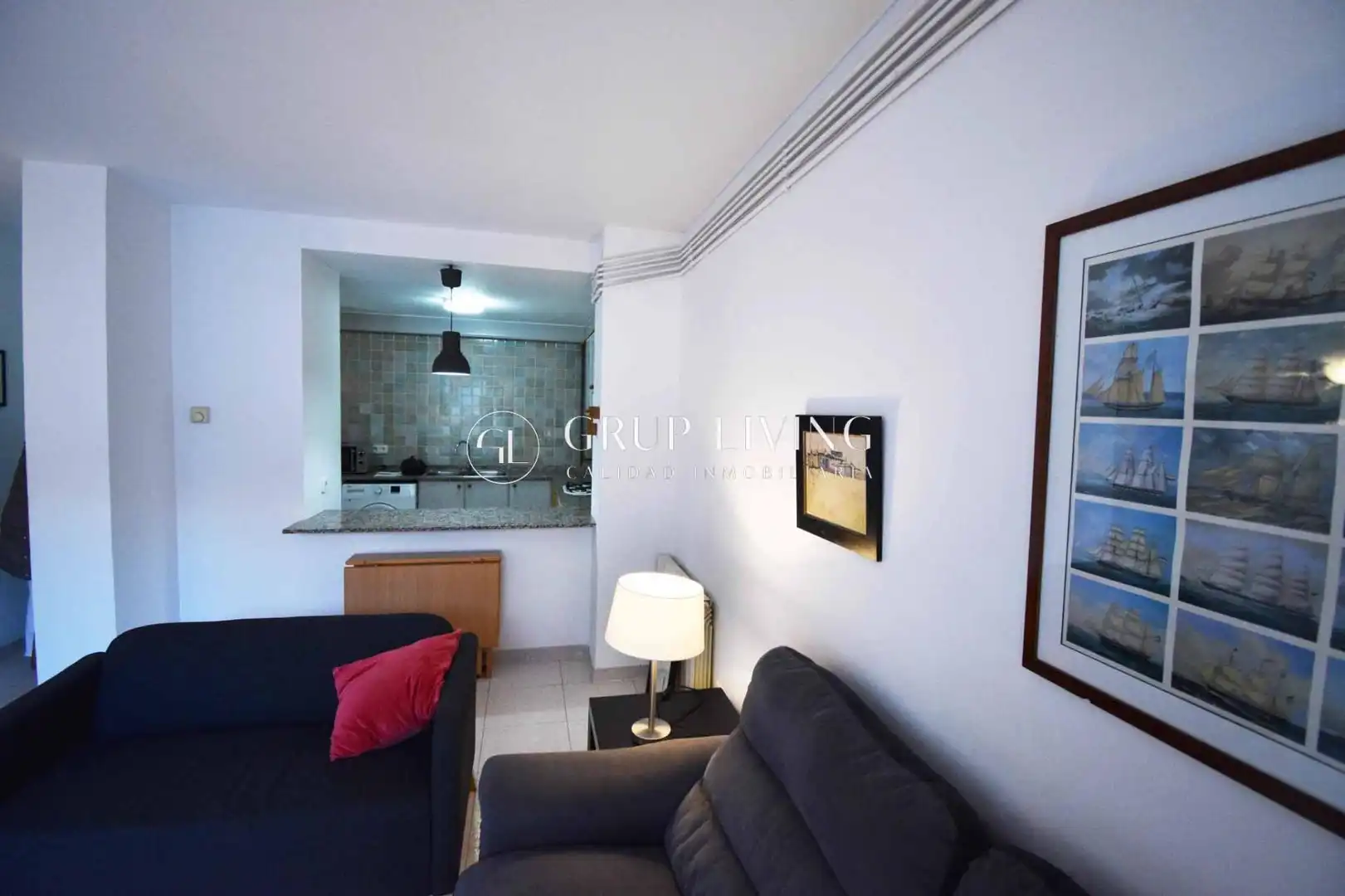 Sala de estar de Piso en venta en Sitges con Aire acondicionado, Calefacción y Amueblado