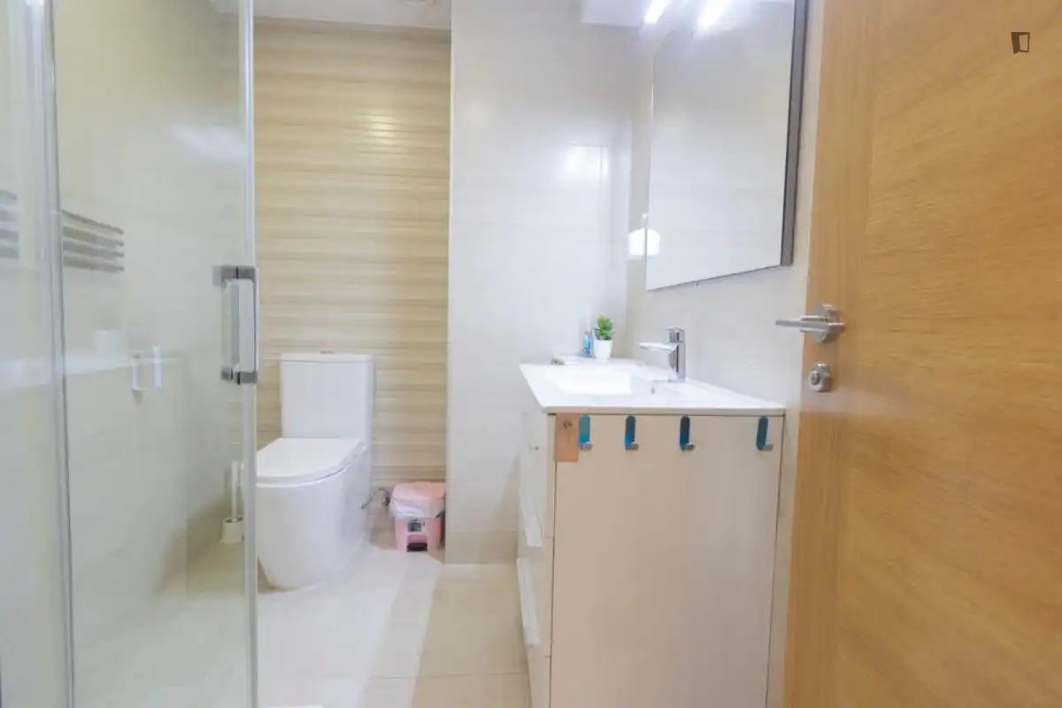 Baño de Apartamento para compartir en Valencia con Aire acondicionado, Calefacción y Amueblado