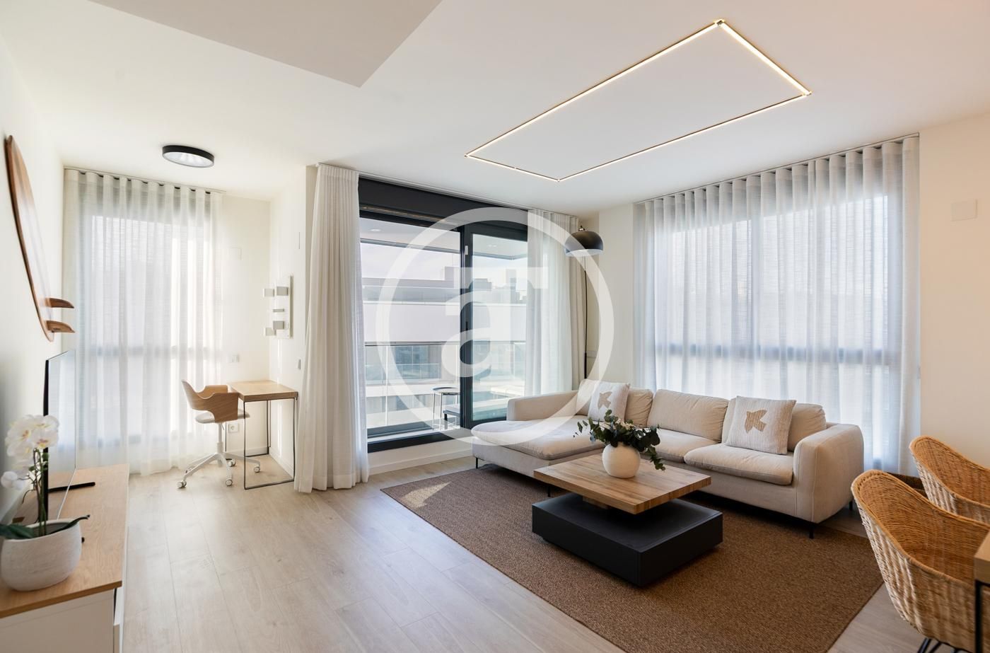 Sala de estar de Piso de alquiler en Badalona con Aire acondicionado, Calefacción y Trastero