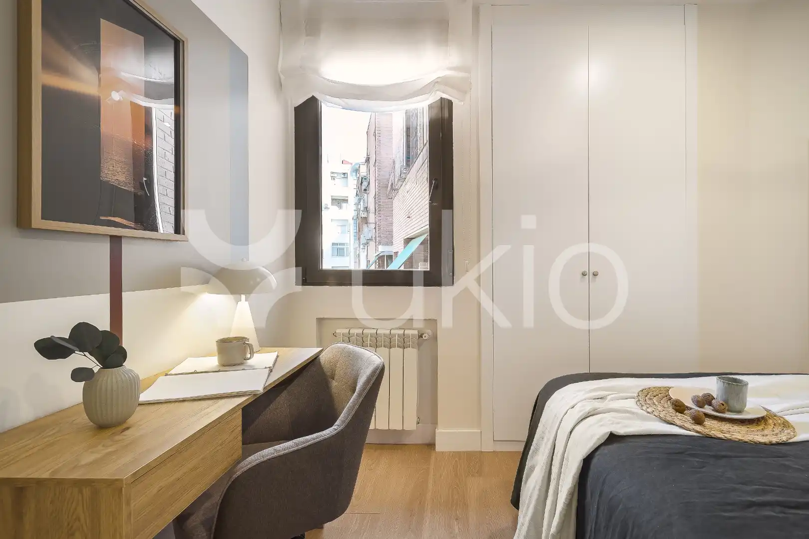 Schlafzimmer von Wohnungen zur Miete in Madrid mit Klimaanlage, Heizung und Möbliert