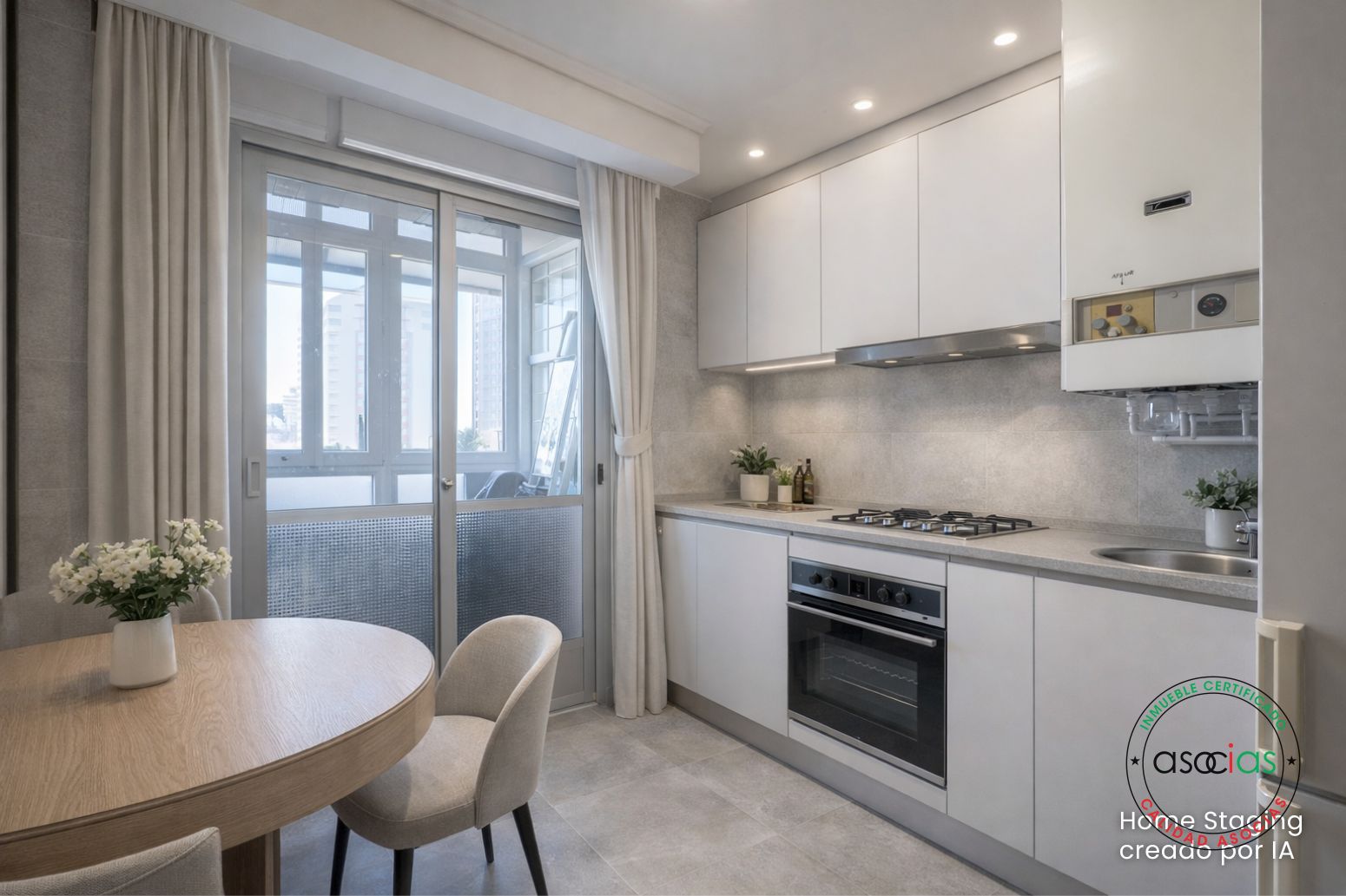 Kitchen of Flat for sale in Gijón   with Heating and Parquet flooring