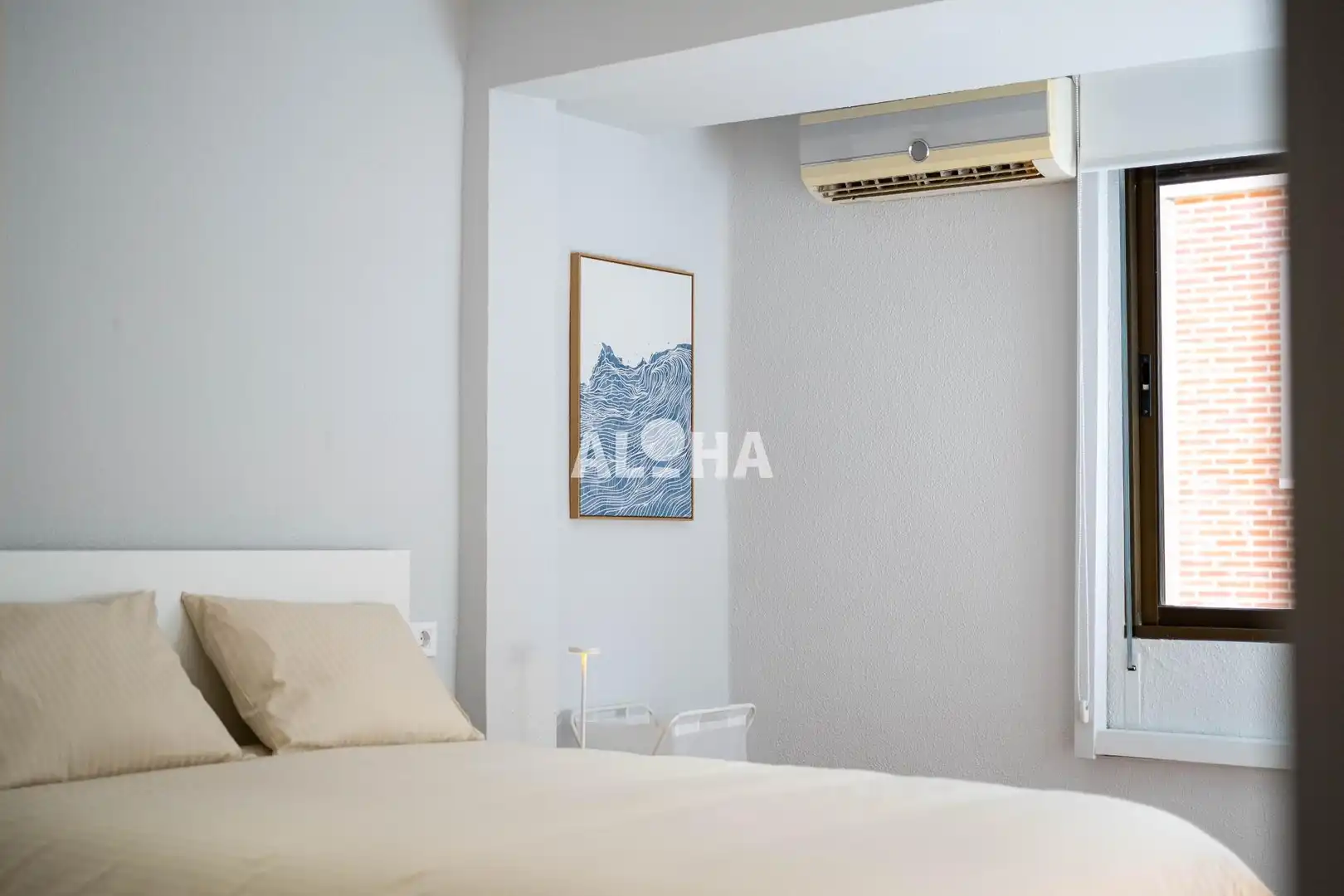 Dormitori de Apartament de lloguer en Moncada amb Aire condicionat, Moblat i Balcó