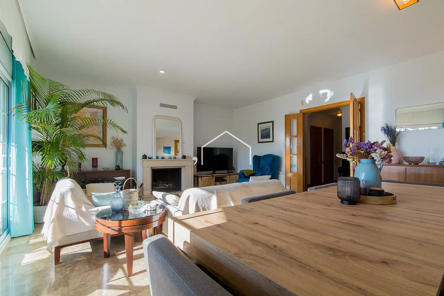 Wohnzimmer von Haus oder Chalet zum Verkauf in Teià mit Klimaanlage, Heizung und Privatgarten