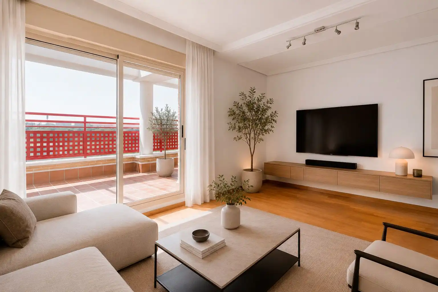 Sala de estar de Ático de alquiler en Madrid con Jardín privado, Parquet y Trastero