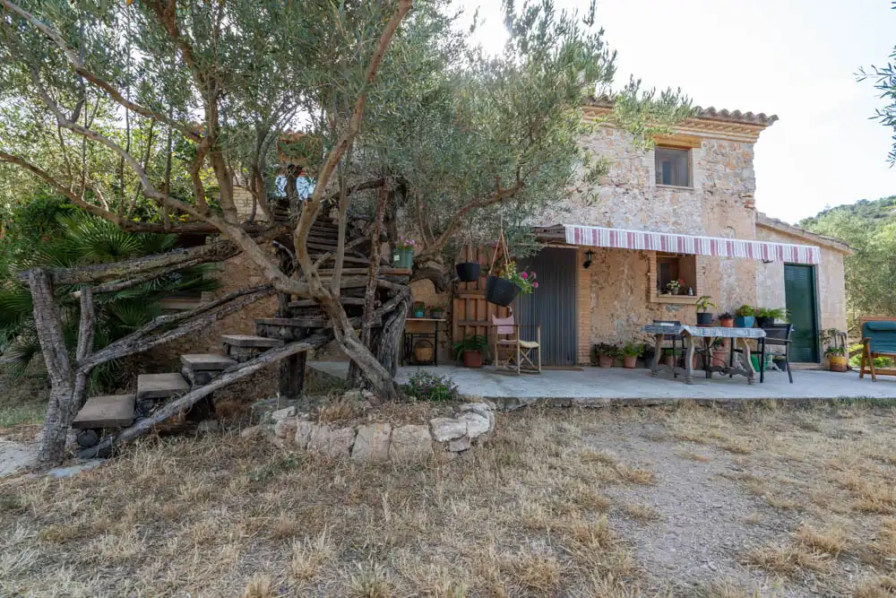 Vista exterior de Finca rústica en venta en Aldover con Jardín privado, Terraza y Amueblado