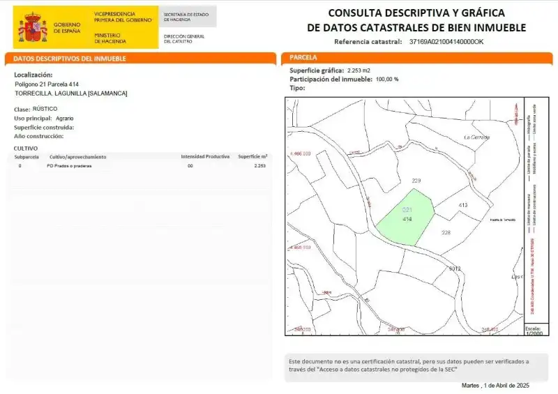 Land for sale in Lagunilla