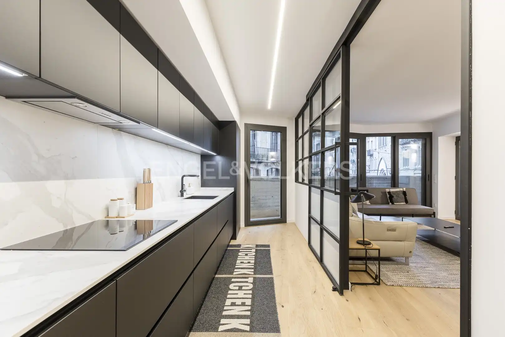 Küche von Wohnung zur Miete in Barcelona mit Klimaanlage, Heizung und Parkett