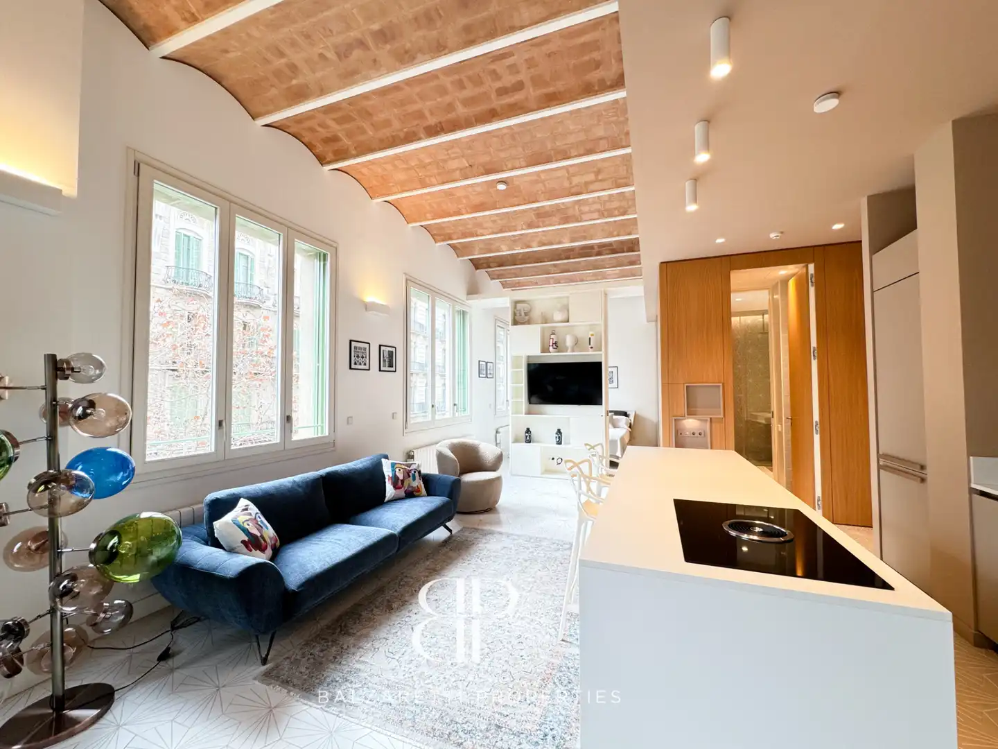 Wohnzimmer von Wohnung zur Miete in Barcelona mit Klimaanlage, Heizung und Möbliert