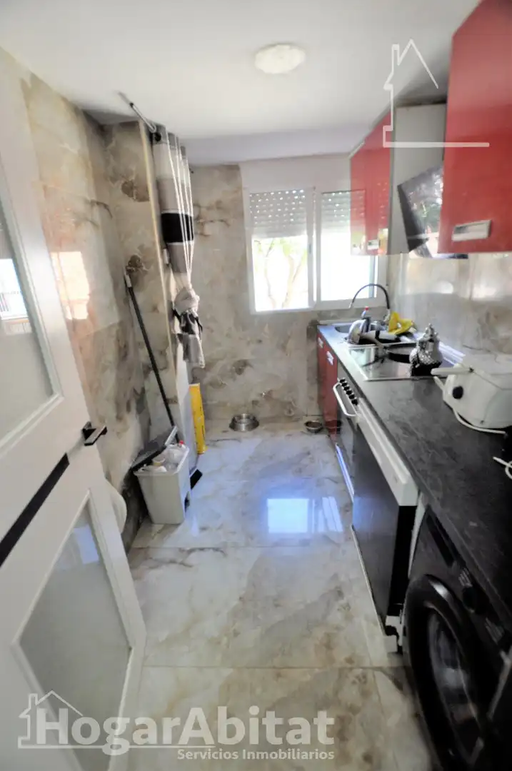 Küche von Wohnung zum Verkauf in Valencia mit Klimaanlage, Heizung und Balkon