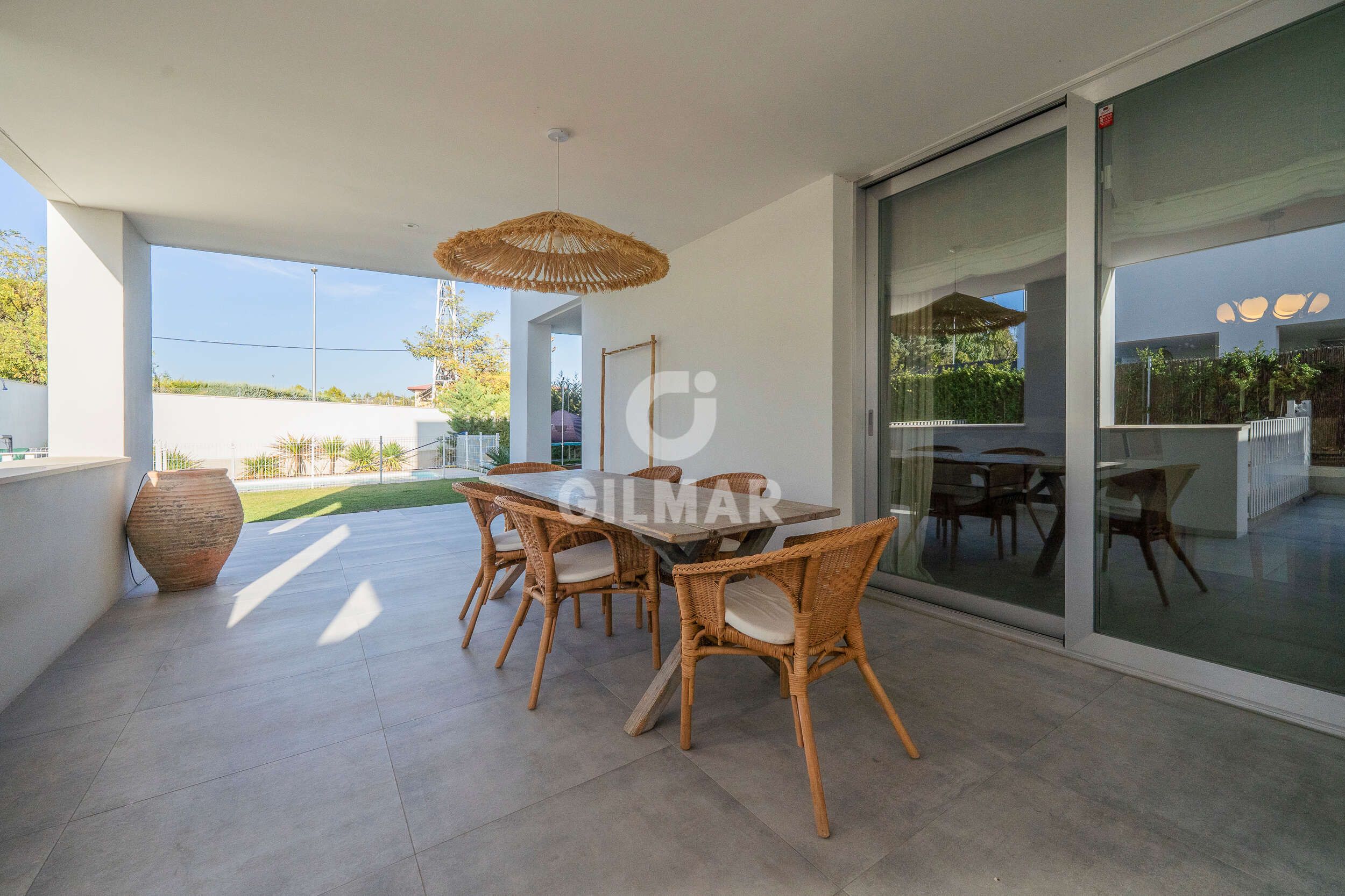 Terrace of Single-family semi-detached for sale in  Madrid Capital  with Heating, Private garden and Swimming Pool