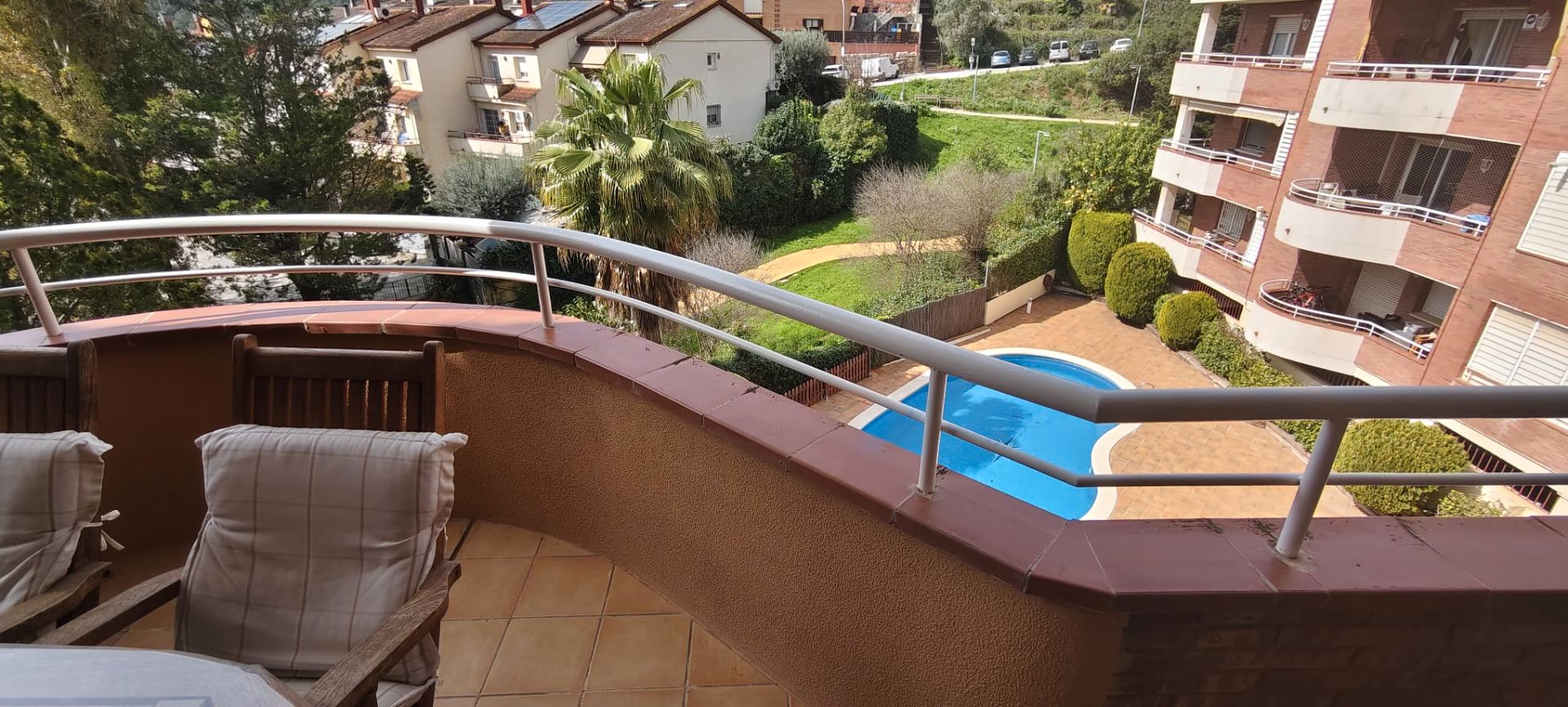 Swimming pool of Flat for sale in La Palma de Cervelló  with Air Conditioner, Heating and Parquet flooring