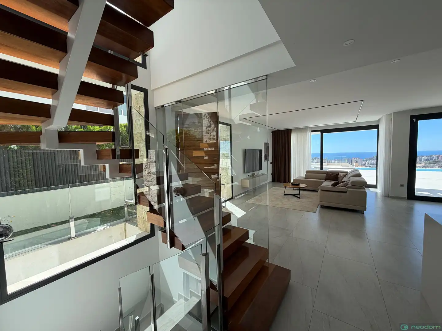 Sala de estar de Casa o chalet de alquiler en Finestrat con Aire acondicionado, Calefacción y Terraza