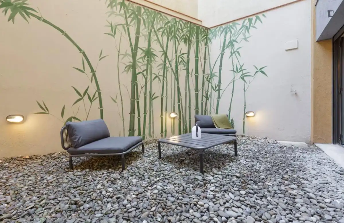 Terrasse von Wohnungen zur Miete in Barcelona mit Klimaanlage, Möbliert und Ofen