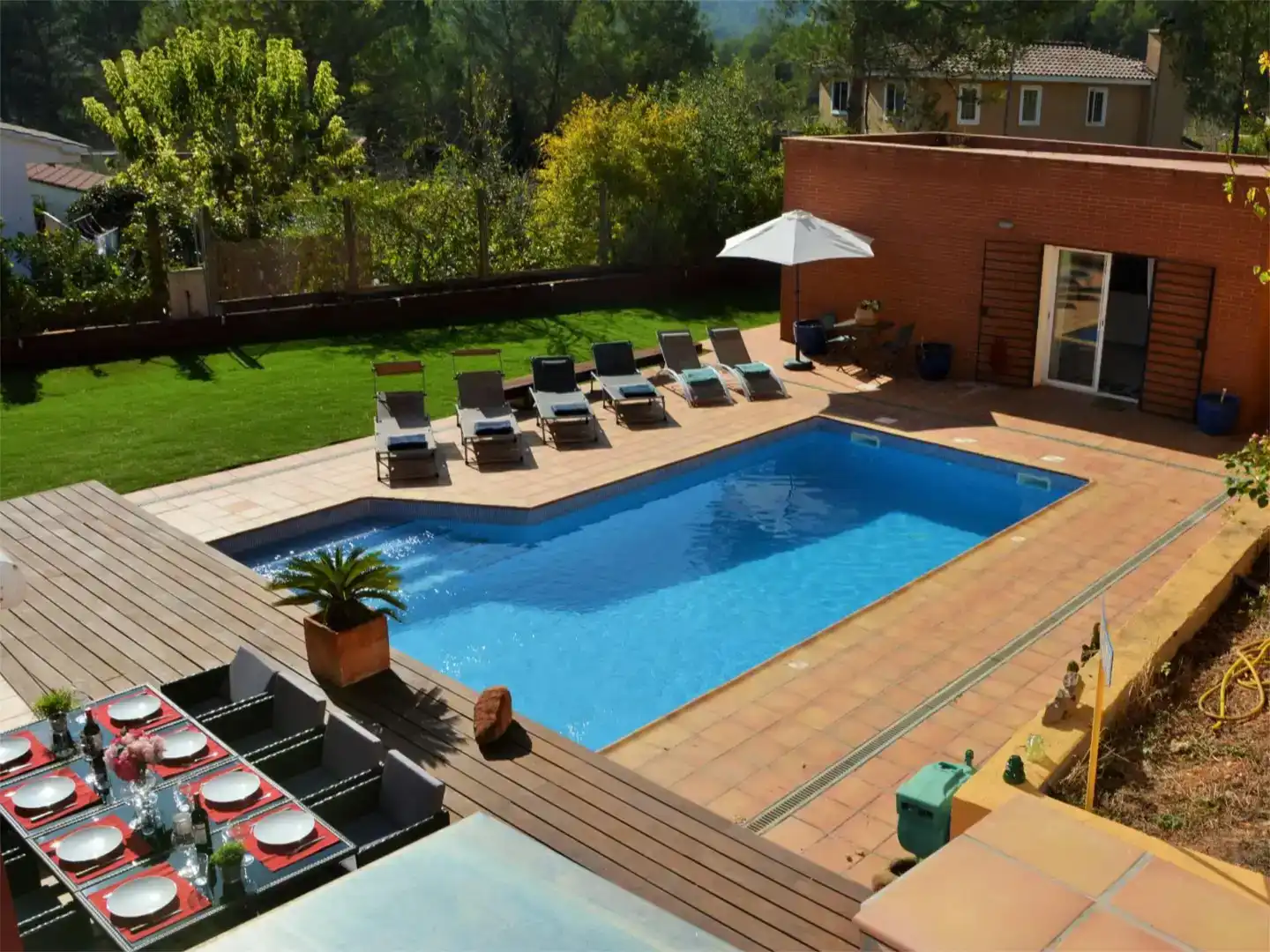 Swimming pool of Houses for rent in Olivella  with Air Conditioner, Private garden and Parquet flooring
