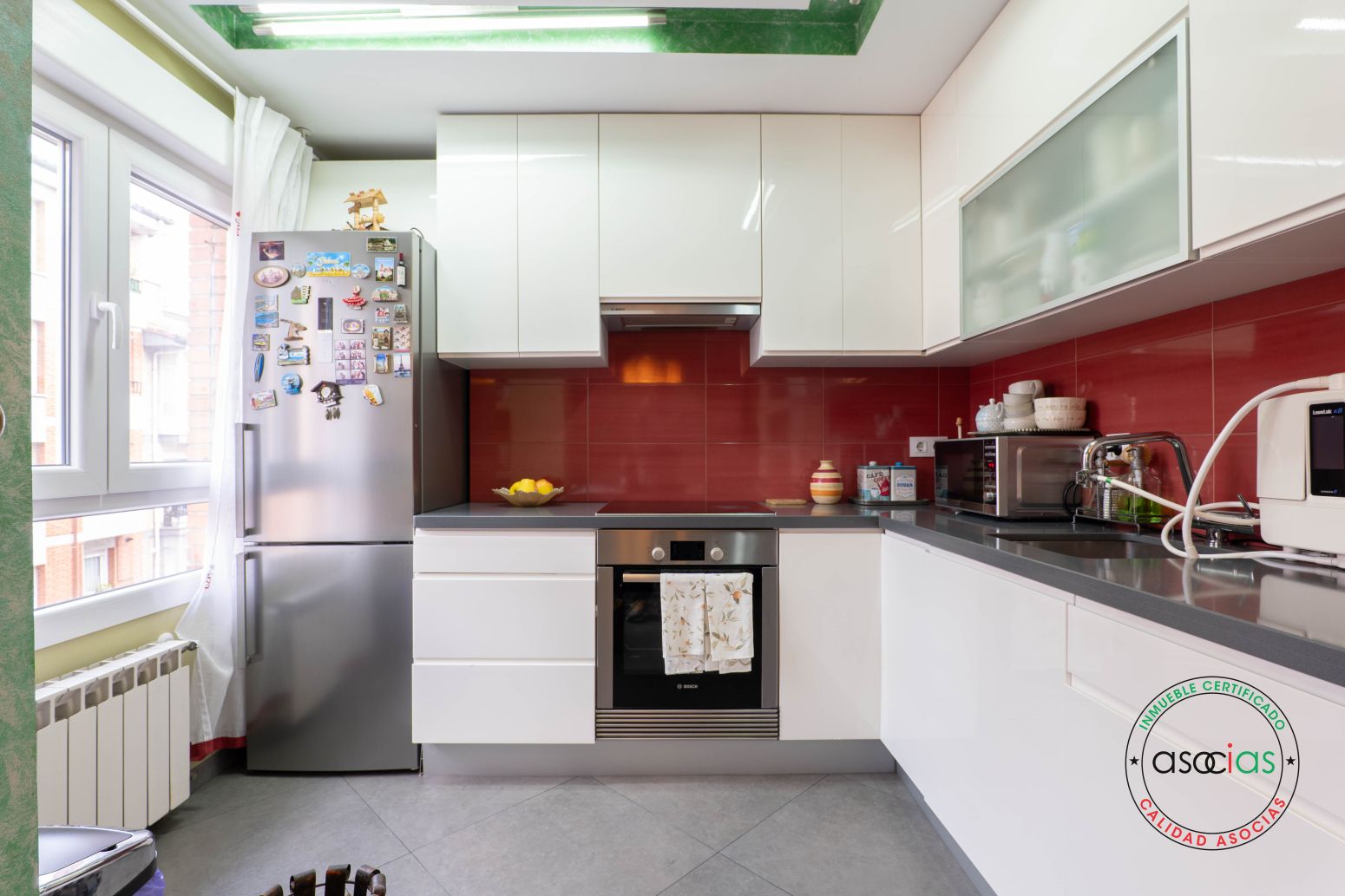 Kitchen of Flat for sale in Gijón   with Heating, Terrace and Balcony