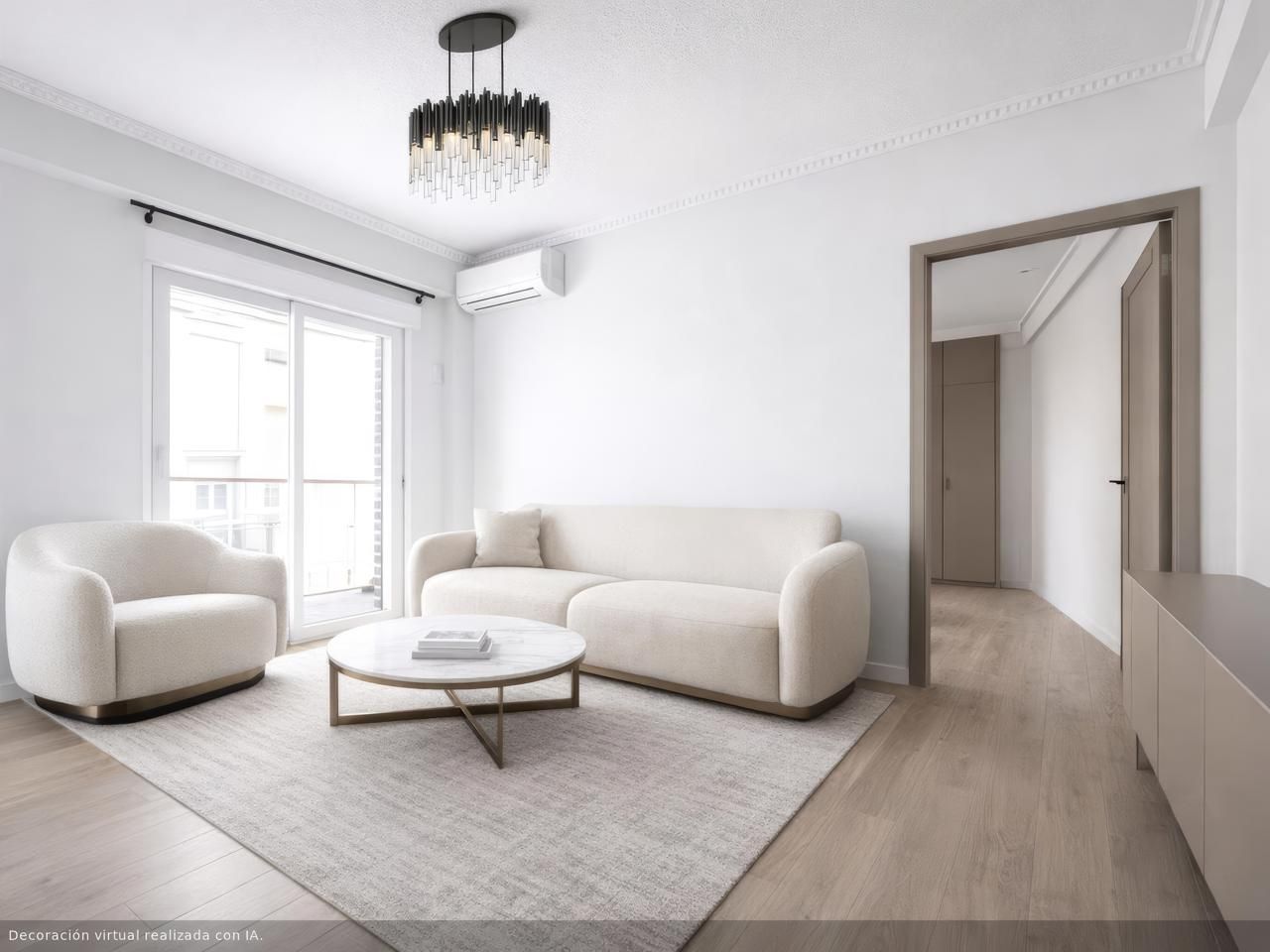 Living room of Flat for sale in  Madrid Capital  with Terrace, Storage room and Furnished