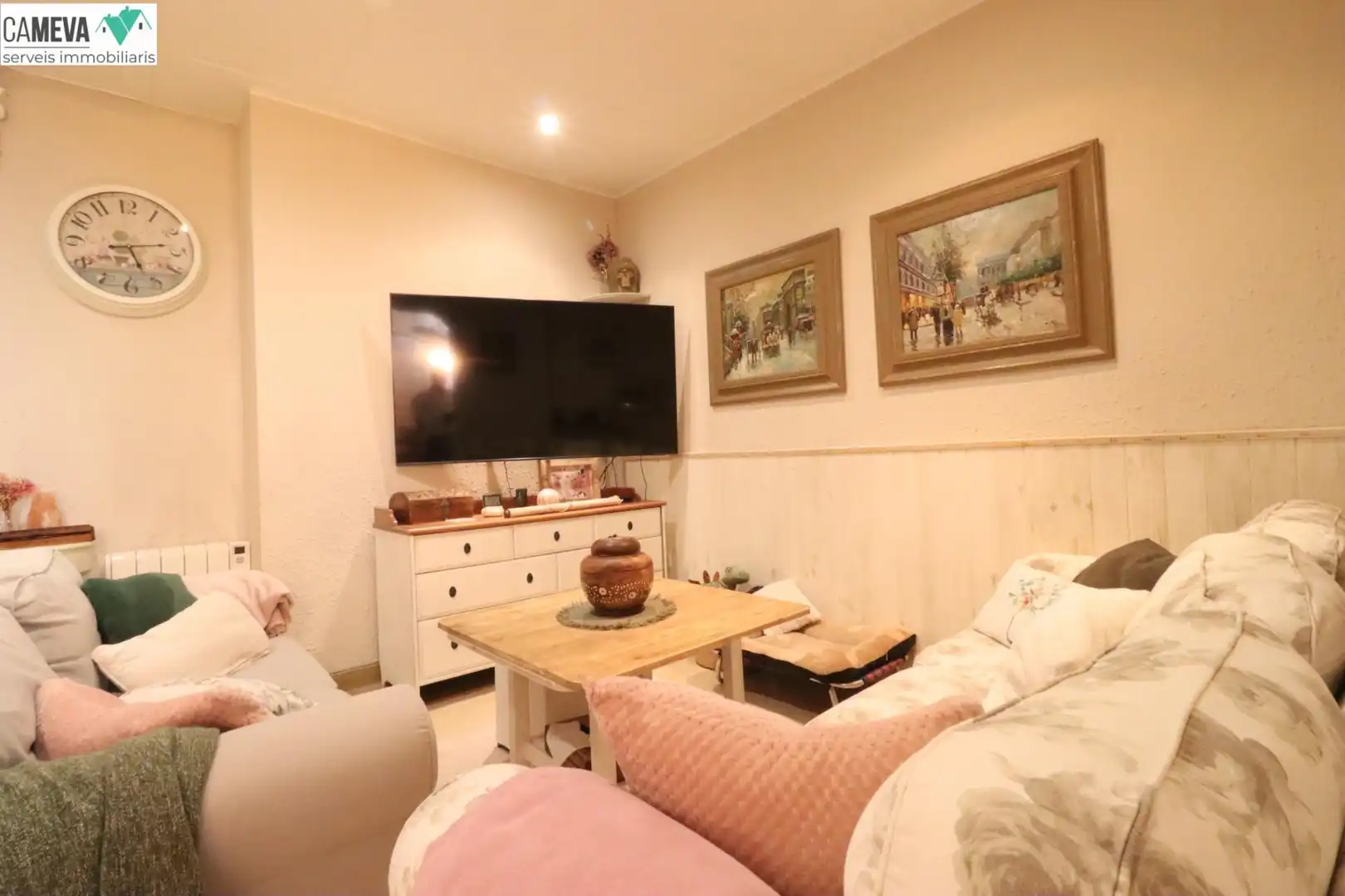 Wohnzimmer von Erdgeschoss zum Verkauf in Badalona mit Klimaanlage, Heizung und Terrasse