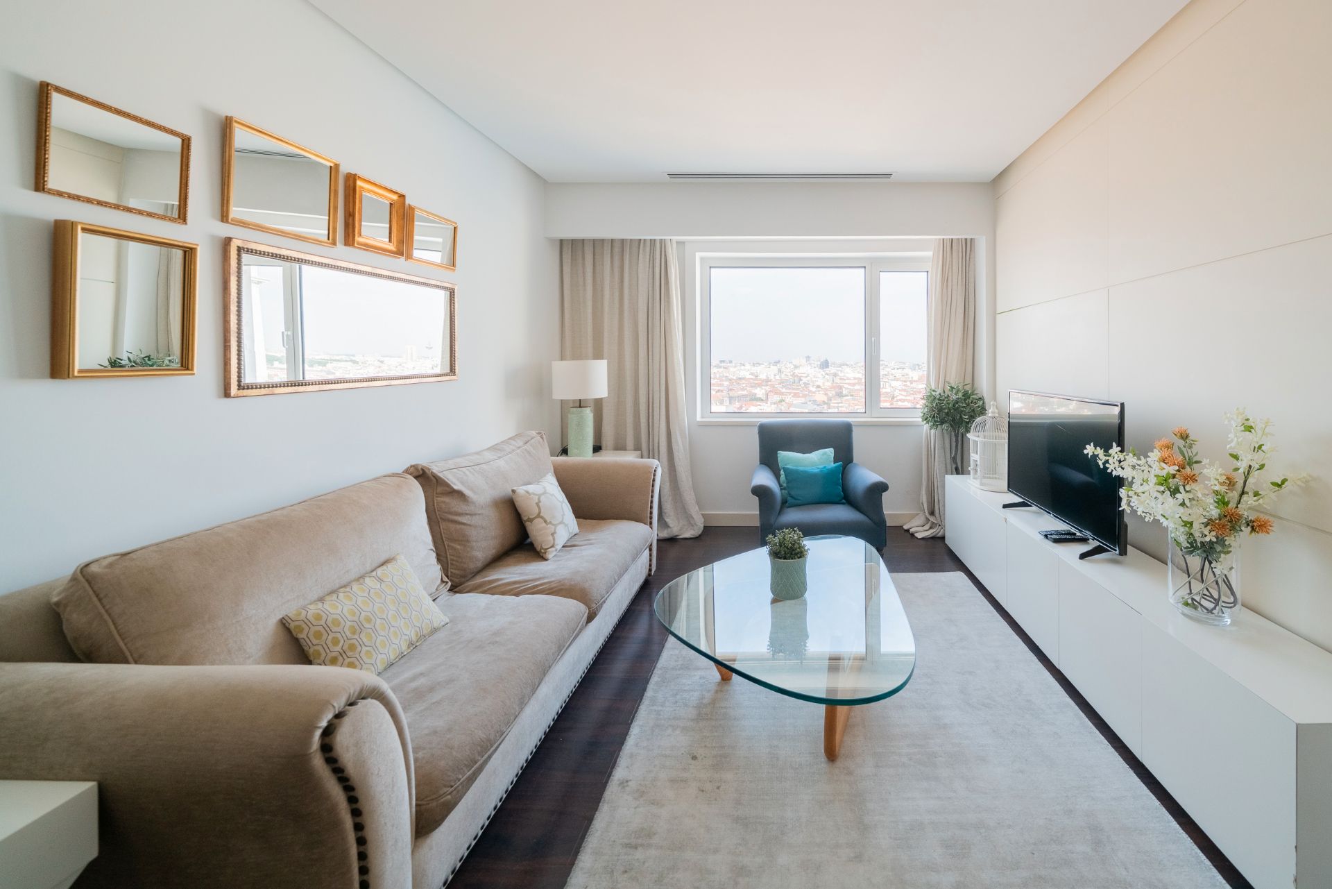 Living room of Flat for sale in  Madrid Capital  with Air Conditioner, Heating and Furnished