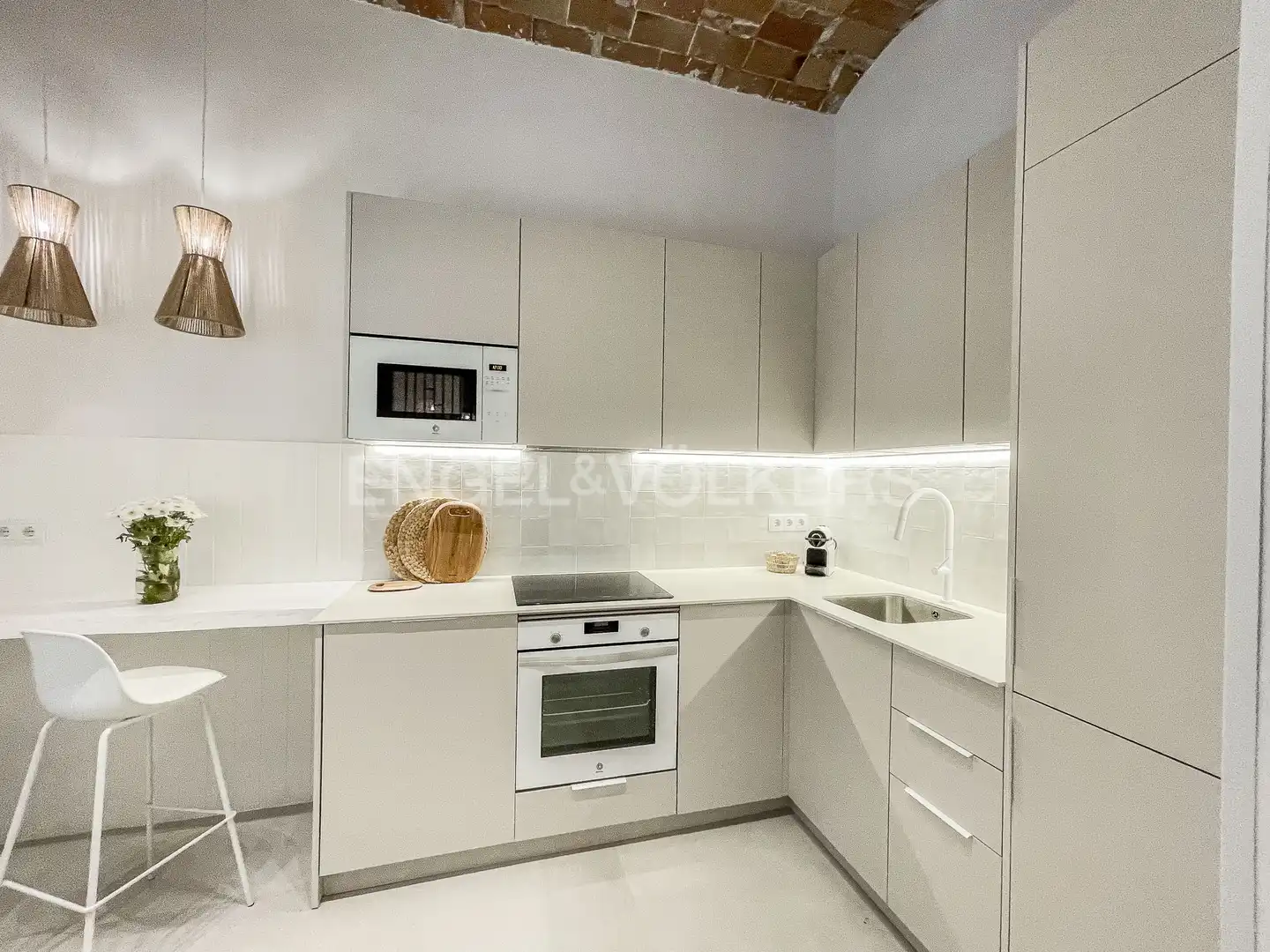 Cocina de Piso de alquiler en Barcelona con Aire acondicionado, Calefacción y Amueblado