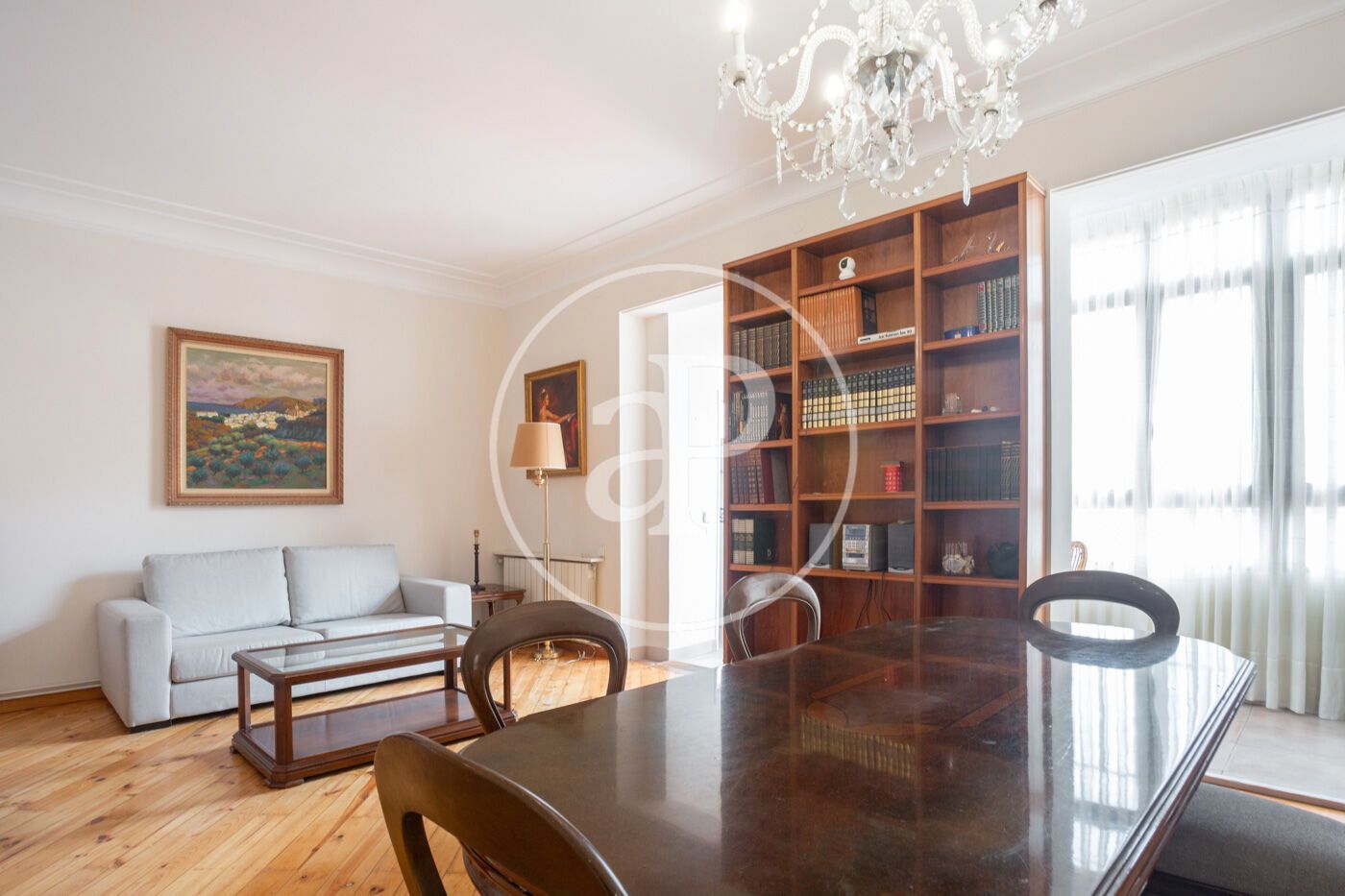 Sala d'estar de Pis de lloguer en  Barcelona Capital amb Aire condicionat, Calefacció i Moblat