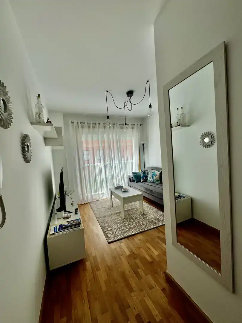 Living room of Flat for rent in Poio  with Parquet flooring, Storage room and Furnished