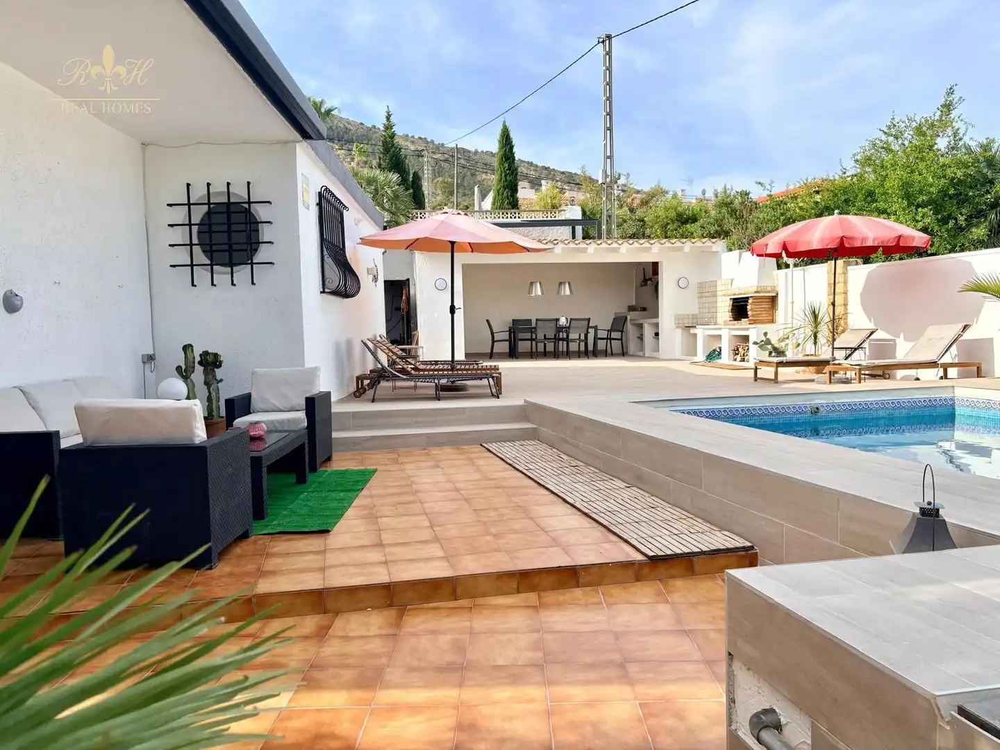 Terrasse von Haus oder Chalet zur Miete in L'Alfàs del Pi mit Klimaanlage, Terrasse und Schwimmbad