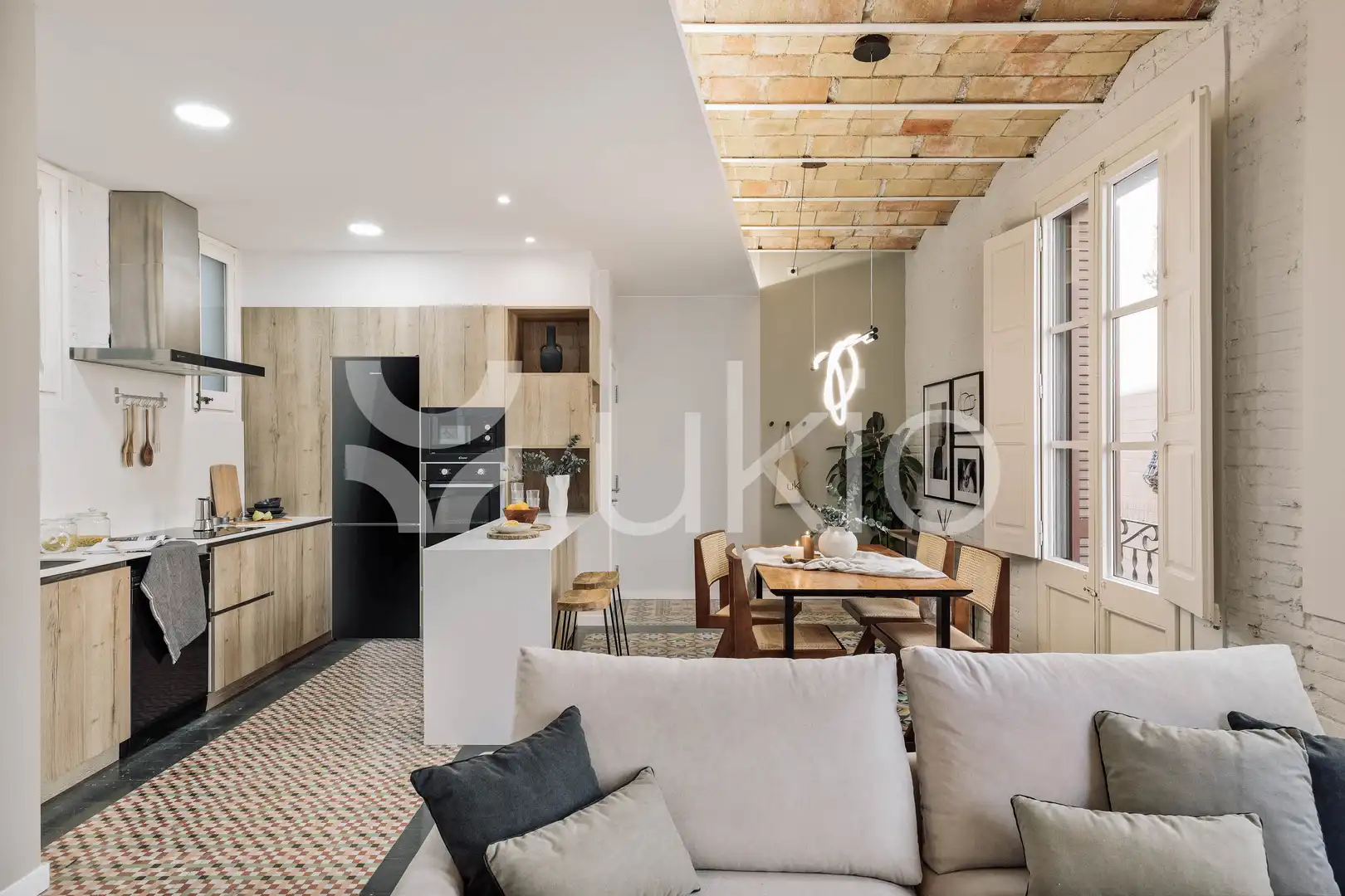 Kitchen of Apartments for rent in Barcelona  with Air Conditioner, Heating and Furnished