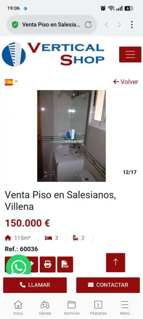 Bany de Pis en venda en Villena amb Balcó