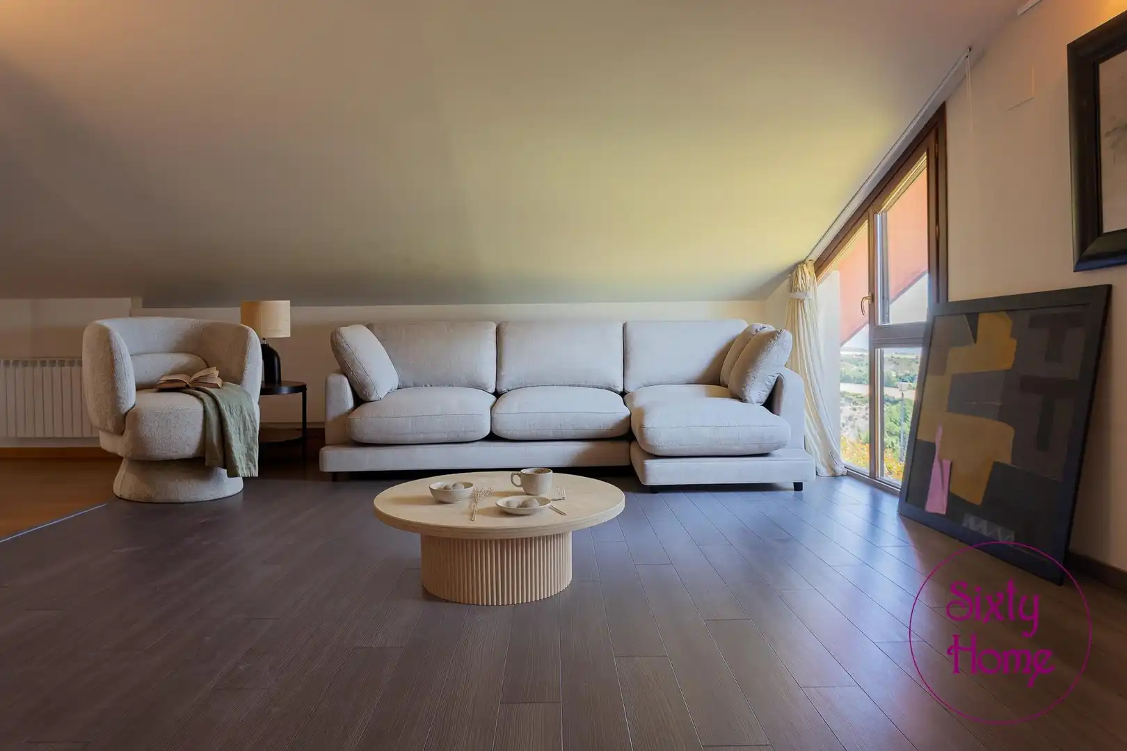 Sala de estar de Casa o chalet en venta en Jaca con Calefacción, Jardín privado y Parquet