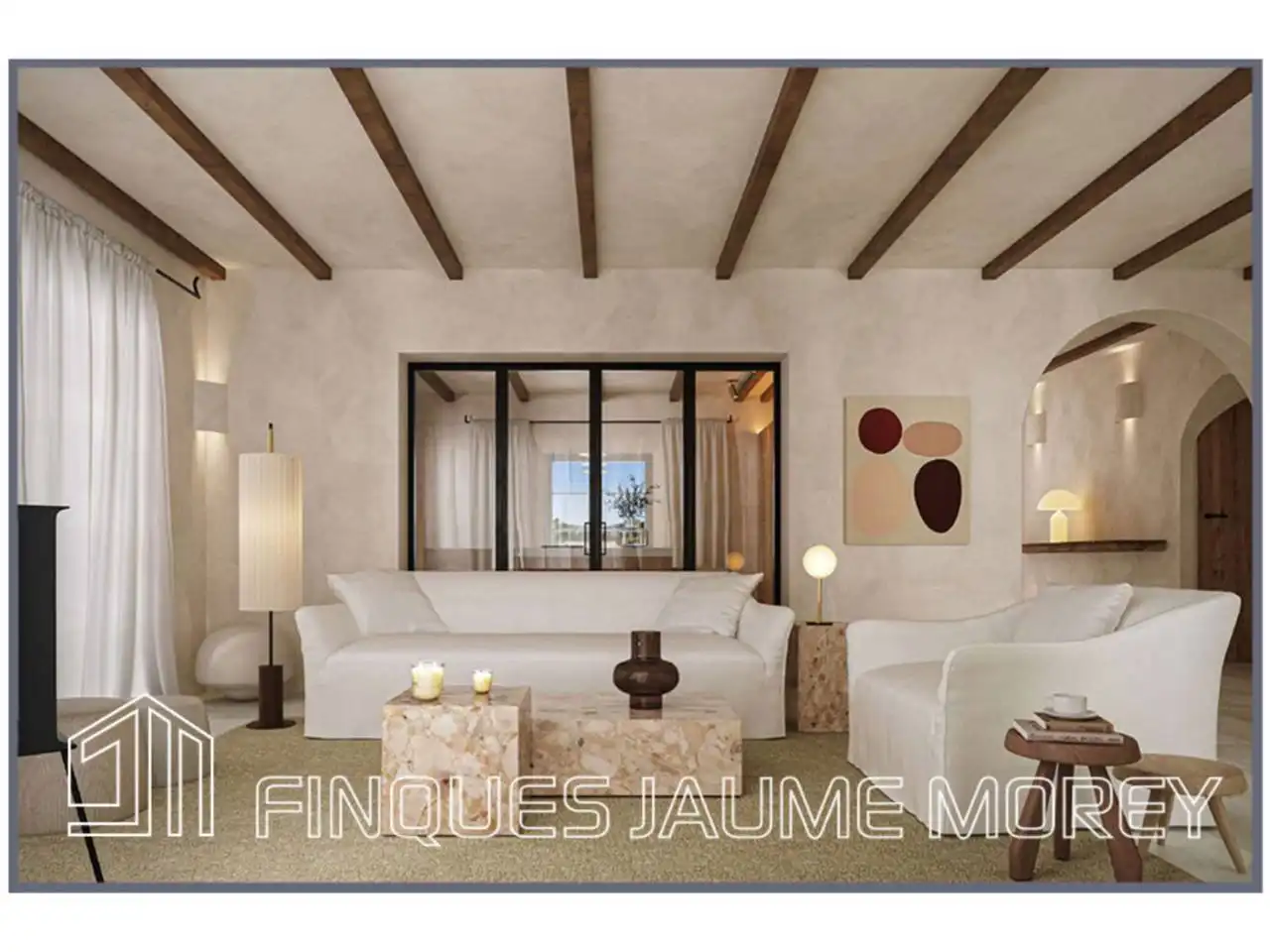 Sala de estar de Finca rústica en venta en Búger con Jardín privado, Terraza y Piscina