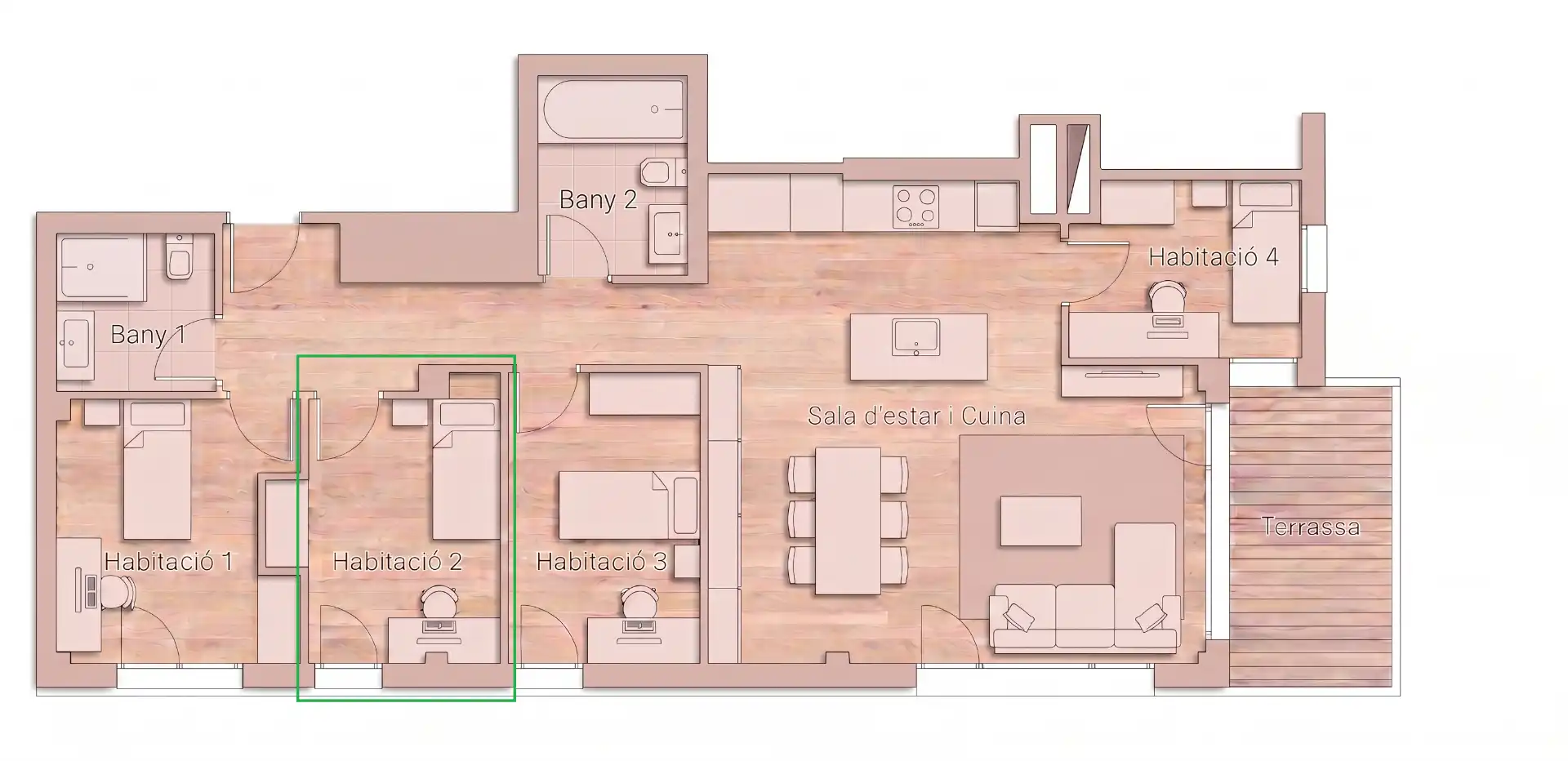 Flat for share in Vic  with Air Conditioner, Heating and Terrace