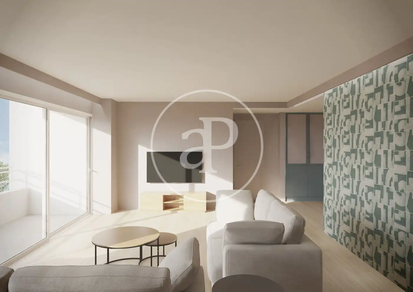 Wohnzimmer von Wohnung zur Miete in  Palma de Mallorca mit Klimaanlage, Heizung und Terrasse