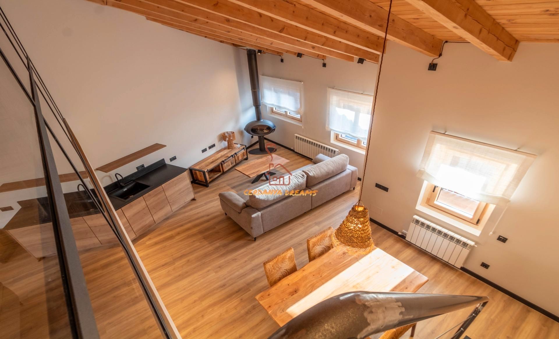 Living room of Duplex for sale in Riu de Cerdanya  with Heating, Parquet flooring and Furnished