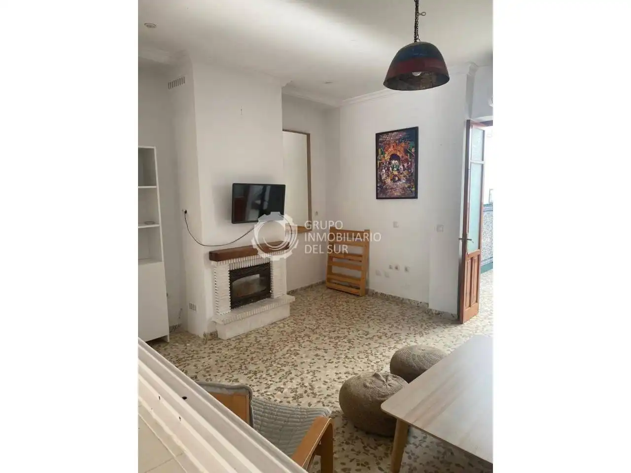 Sala d'estar de Casa adosada en venda en Puerto Real amb Aire condicionat, Jardí privat i Terrassa