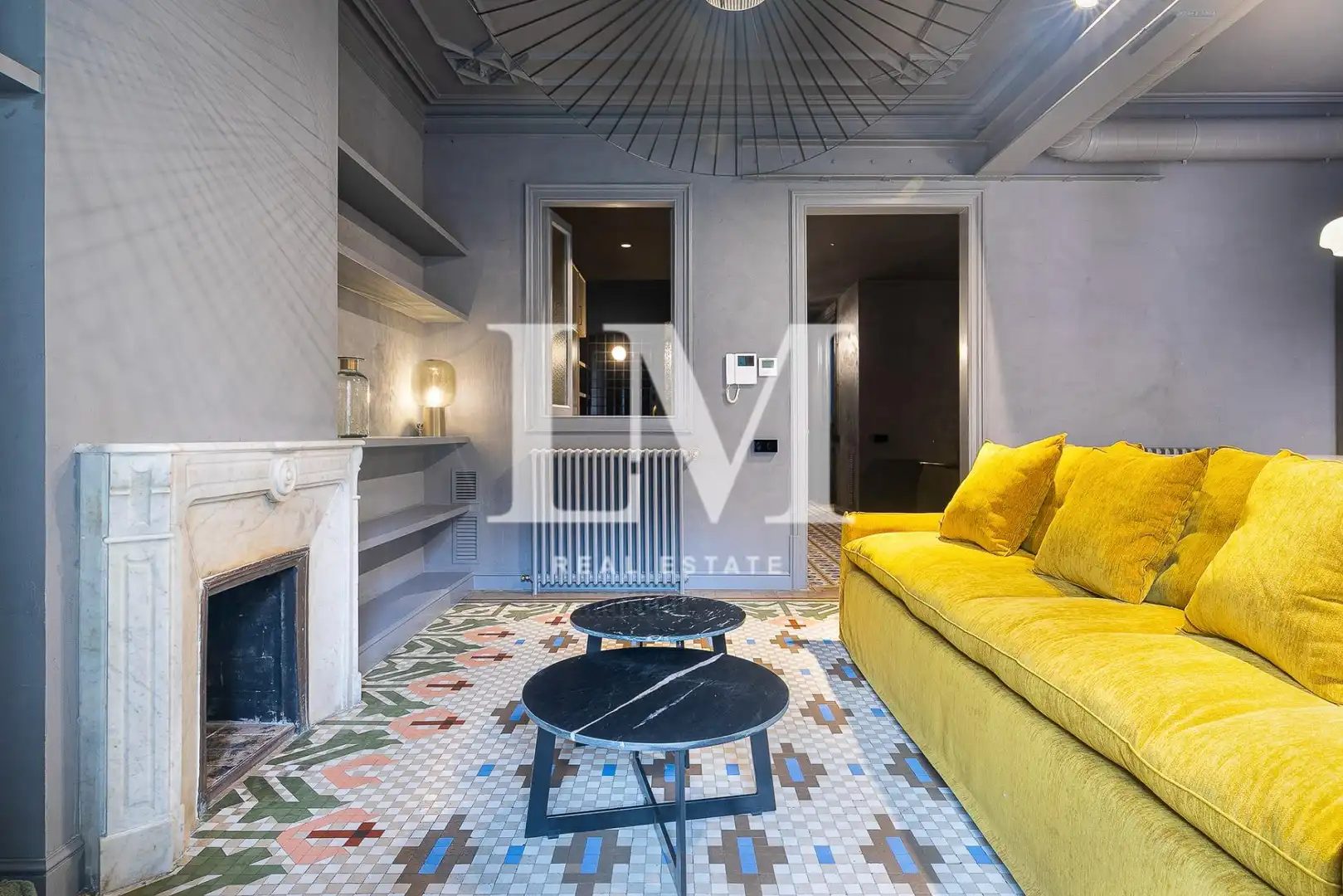 Sala de estar de Apartamento de alquiler en Barcelona con Aire acondicionado, Calefacción y Terraza