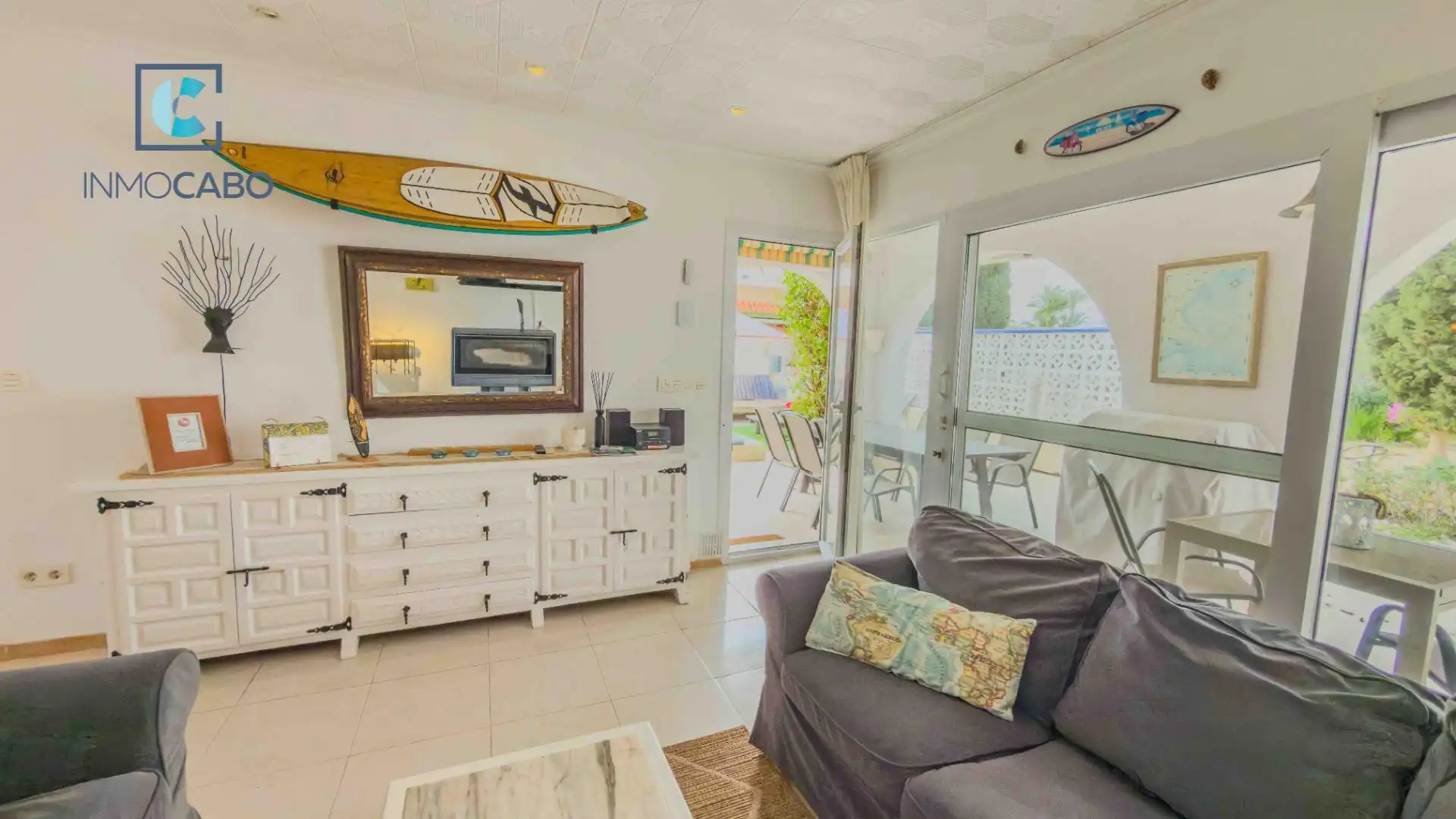 Sala de estar de Casa o chalet en venta en La Manga del Mar Menor con Aire acondicionado, Jardín privado y Piscina