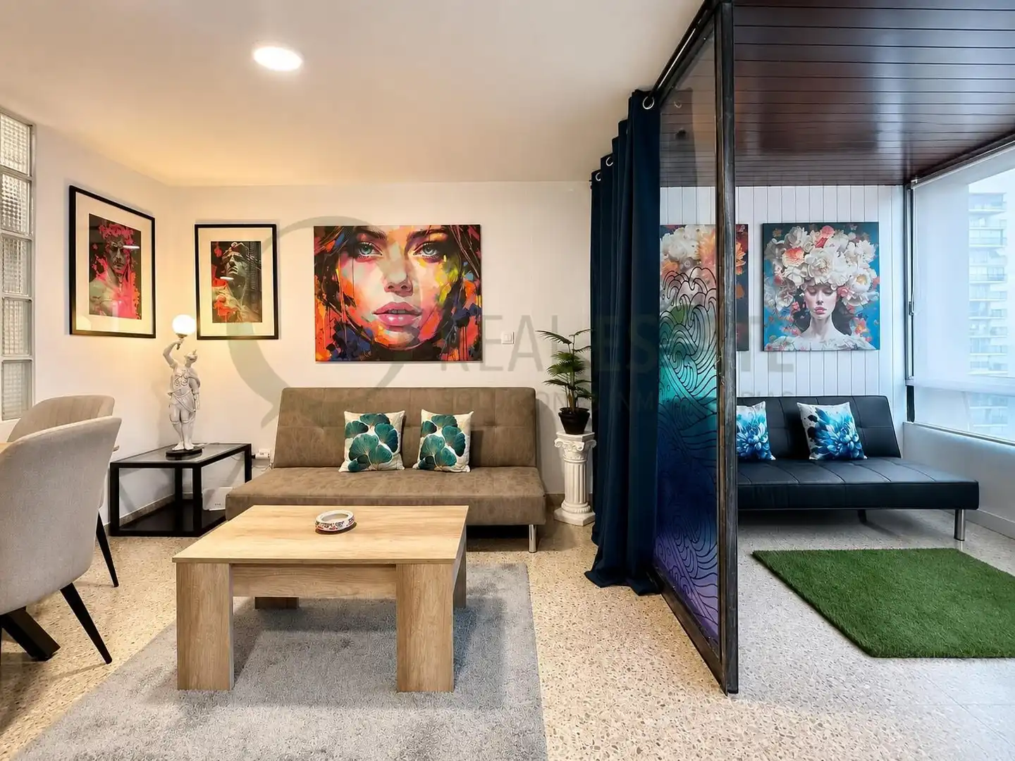 Sala d'estar de Pis en venda en Alicante / Alacant amb Jardí privat, Terrassa i Balcó