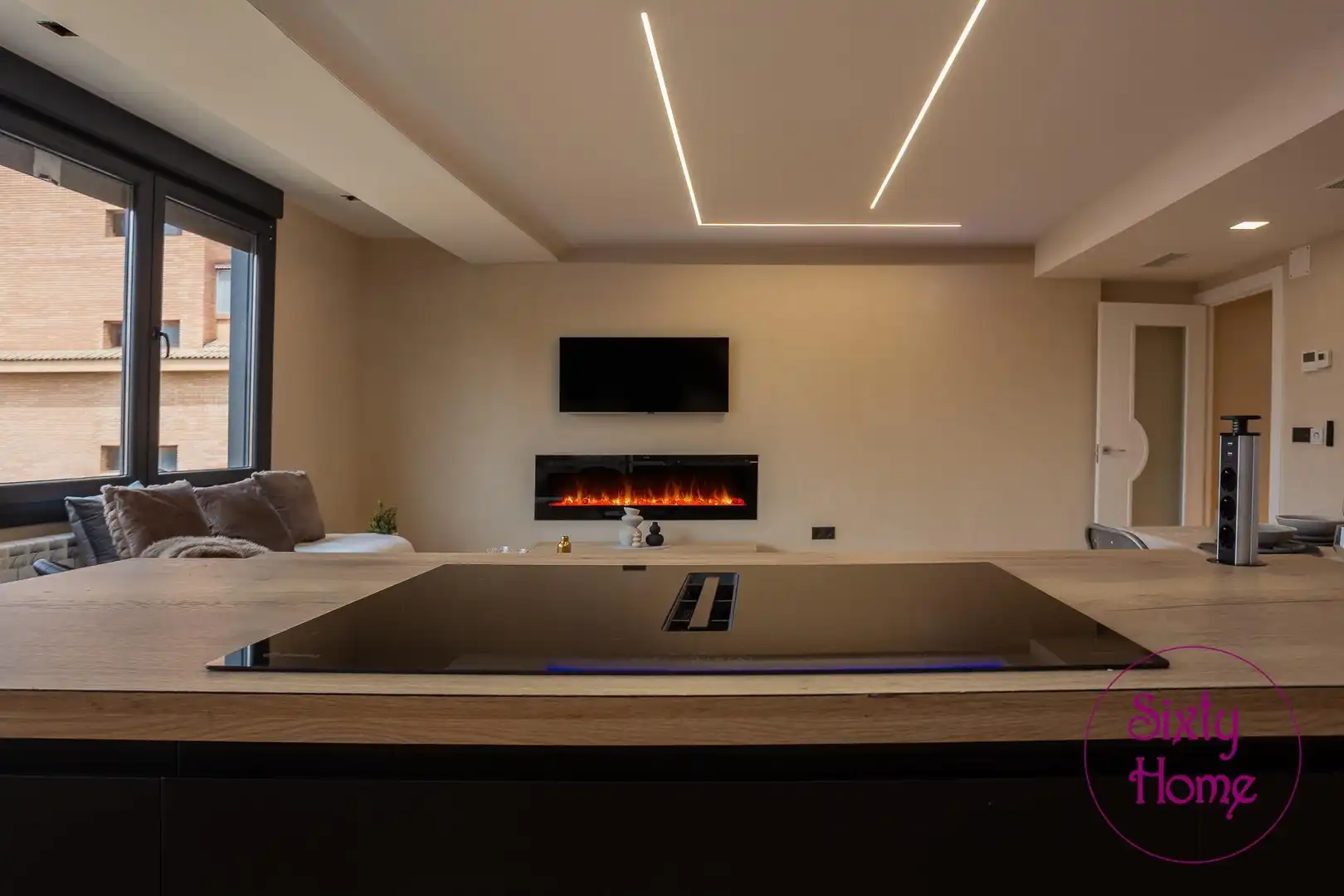 Sala de estar de Piso en venta en Huesca con Aire acondicionado, Calefacción y Parquet