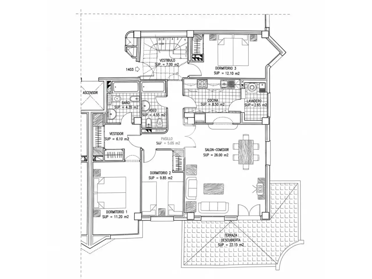 Attic for sale in Oliva  with Air Conditioner, Parquet flooring and Terrace