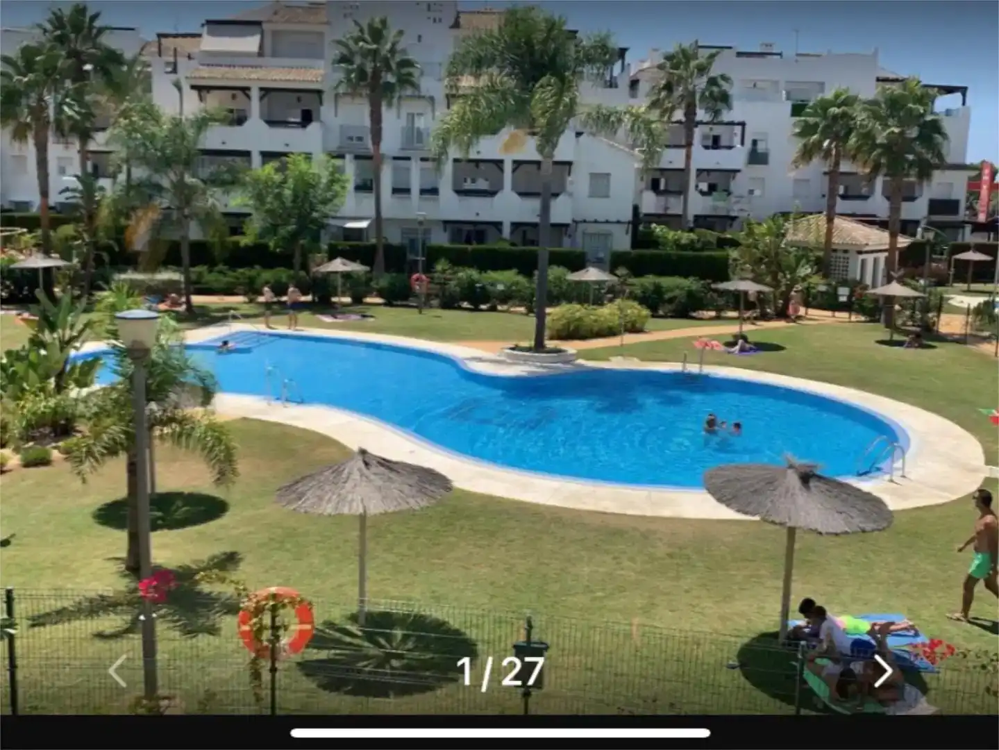 Garten von Wohnung zur Miete in Rota mit Klimaanlage, Privatgarten und Schwimmbad