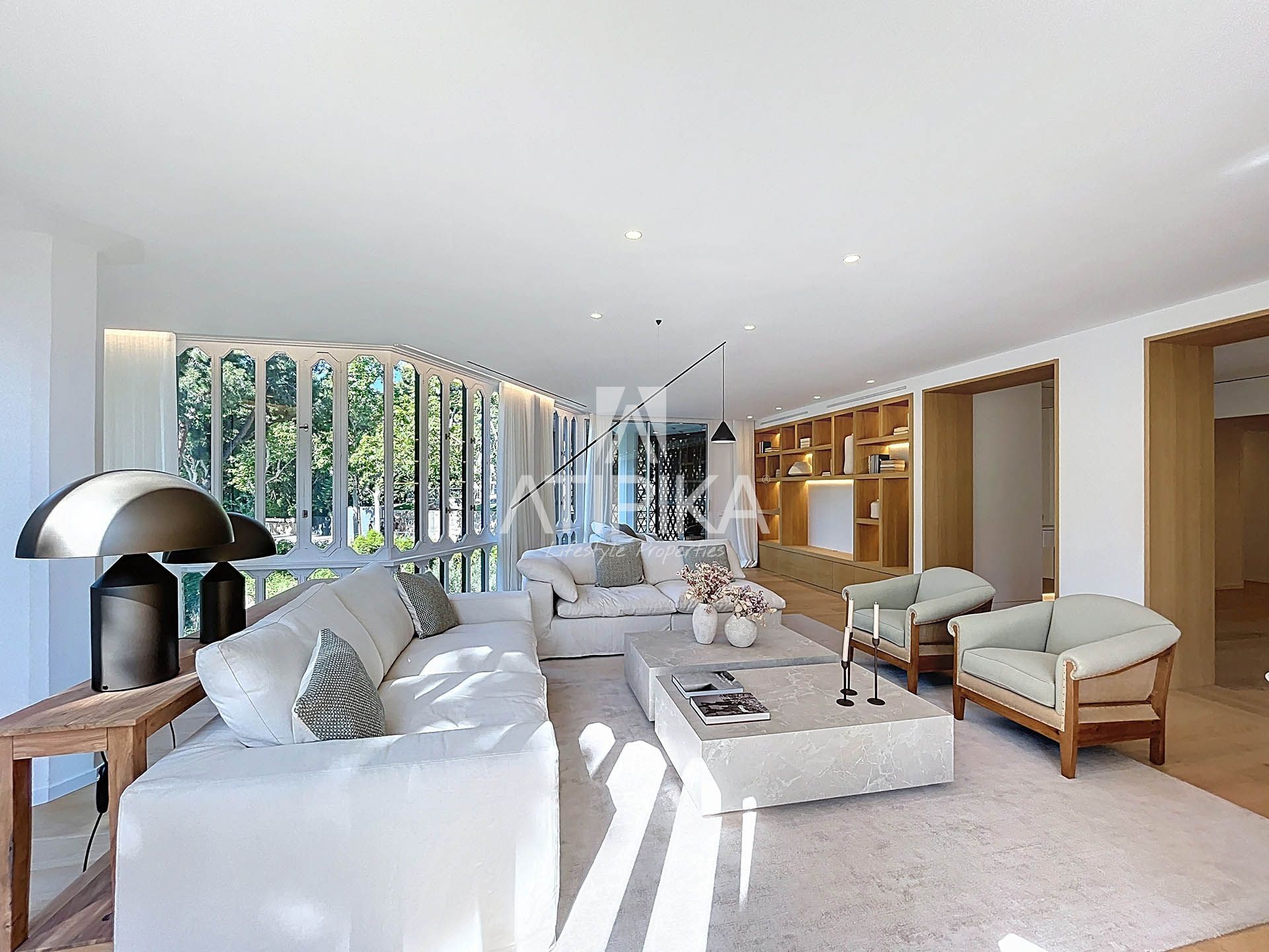 Sala d'estar de Pis en venda en  Barcelona Capital amb Parquet, Terrassa i Piscina comunitària