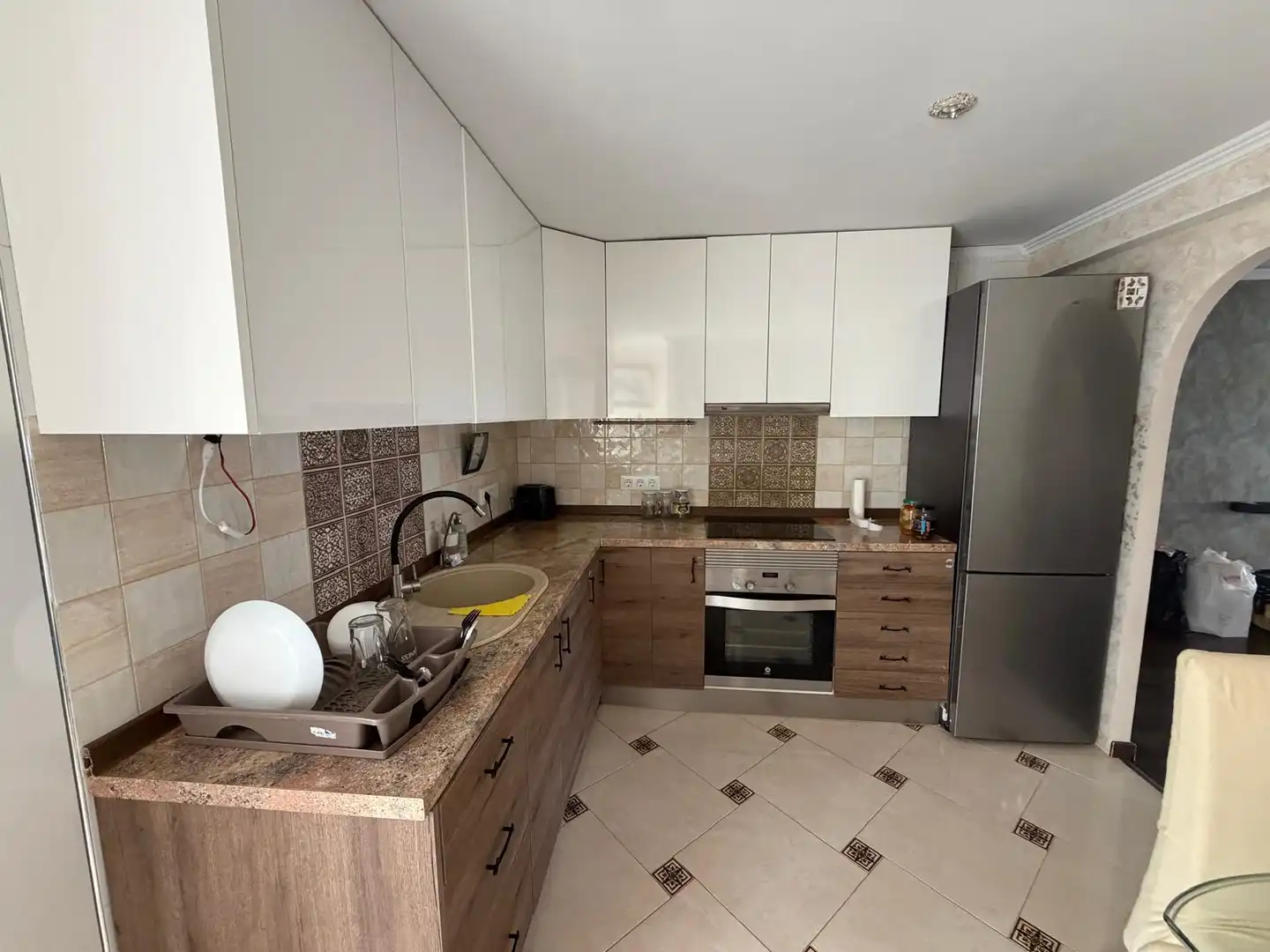 Küche von Wohnung zur Miete in Moncada mit Klimaanlage, Parkett und Möbliert